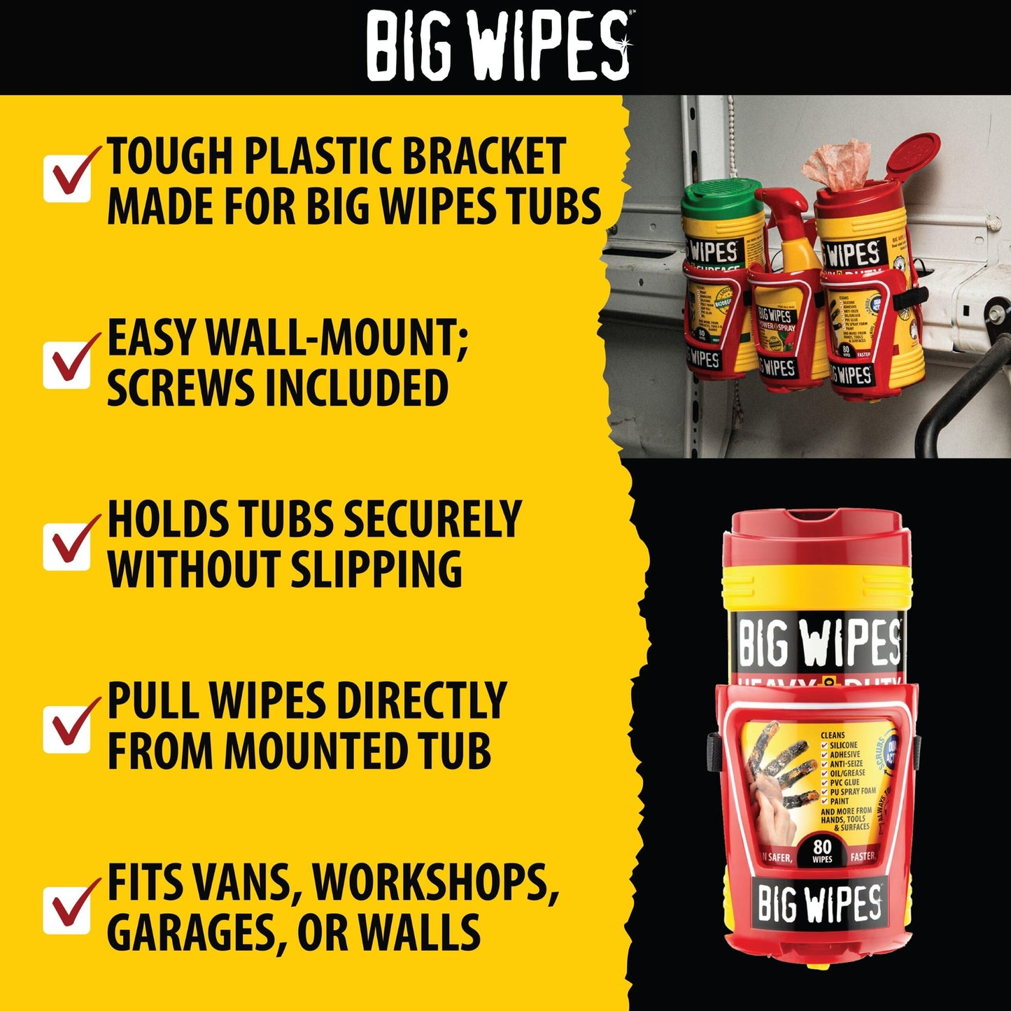 BIG WIPES The CAGE - Soporte de pared y furgoneta 2421-0000