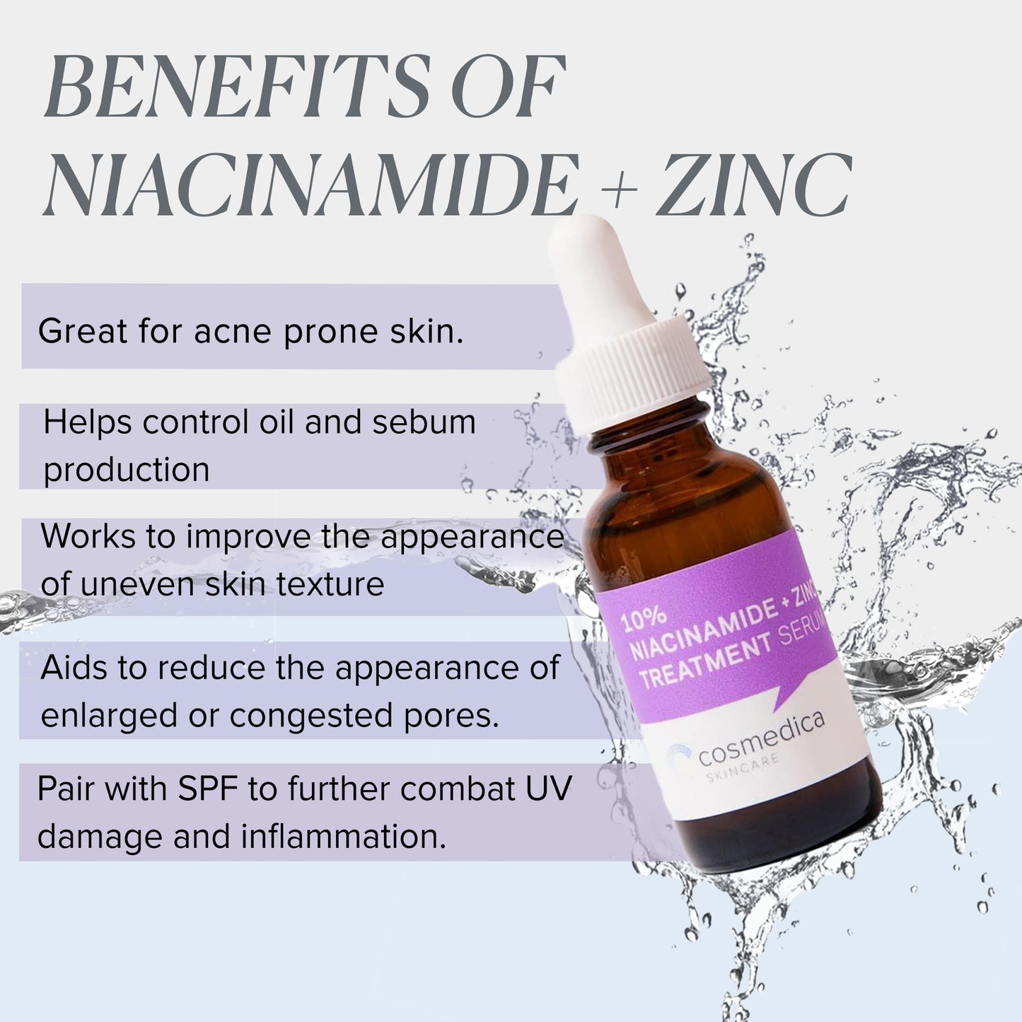 Cosmedica Skincare Ecokiwi SUERO DE NIACINAMIDA AL 10% + ZINC 1oz Cosmedica Skincare – Minimizador de poros, removedor de manchas oscuras, antienvejecimiento, tratamiento del acné para piel sensible brillante y juvenil