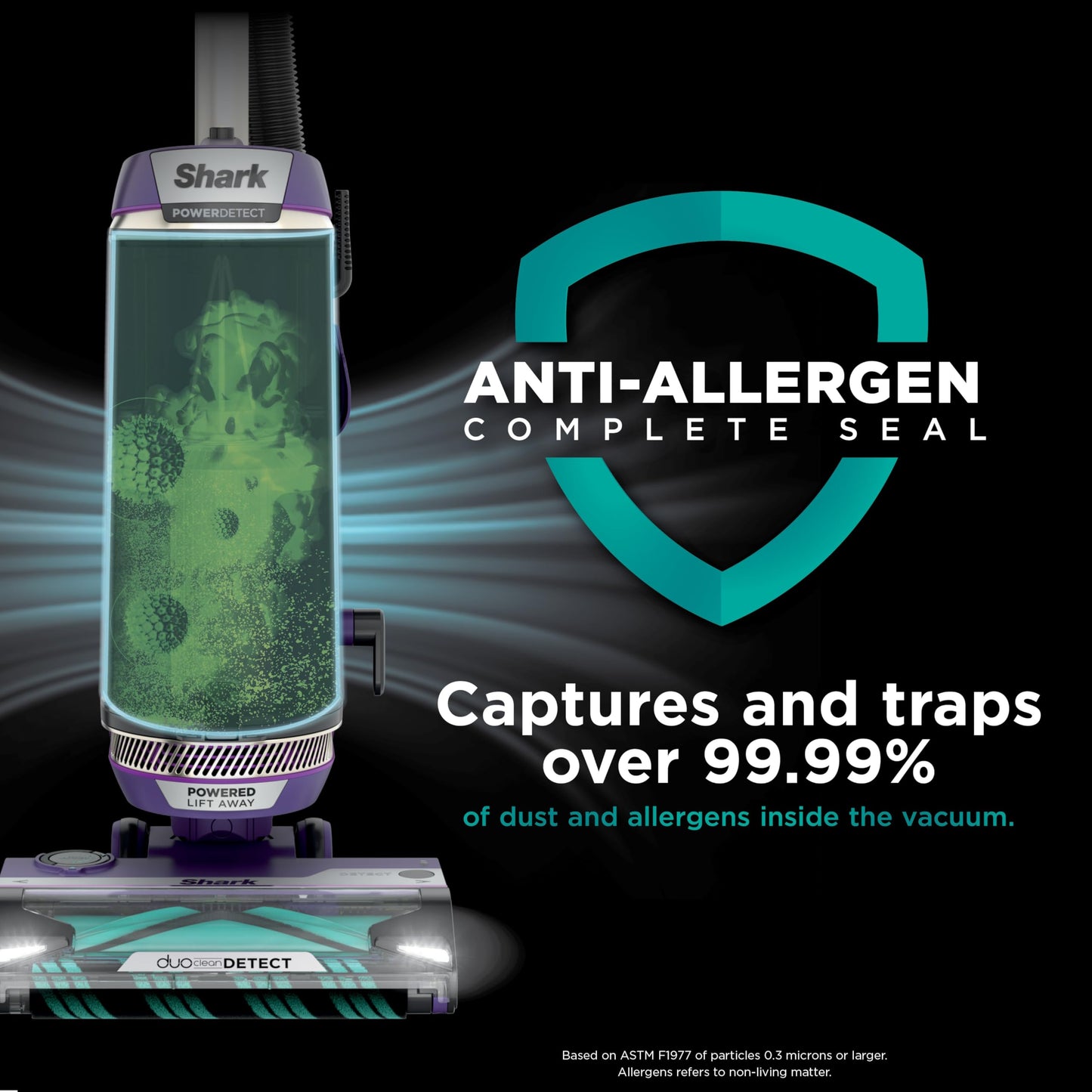 Shark POWERDETECT - Aspiradora Vertical con Filtro HEPA, aspiradora Resistente con Potente succión para Recogida de Pelo de Mascotas, tecnología DuoClean, Elevador motorizado, Ideal para alfombras y