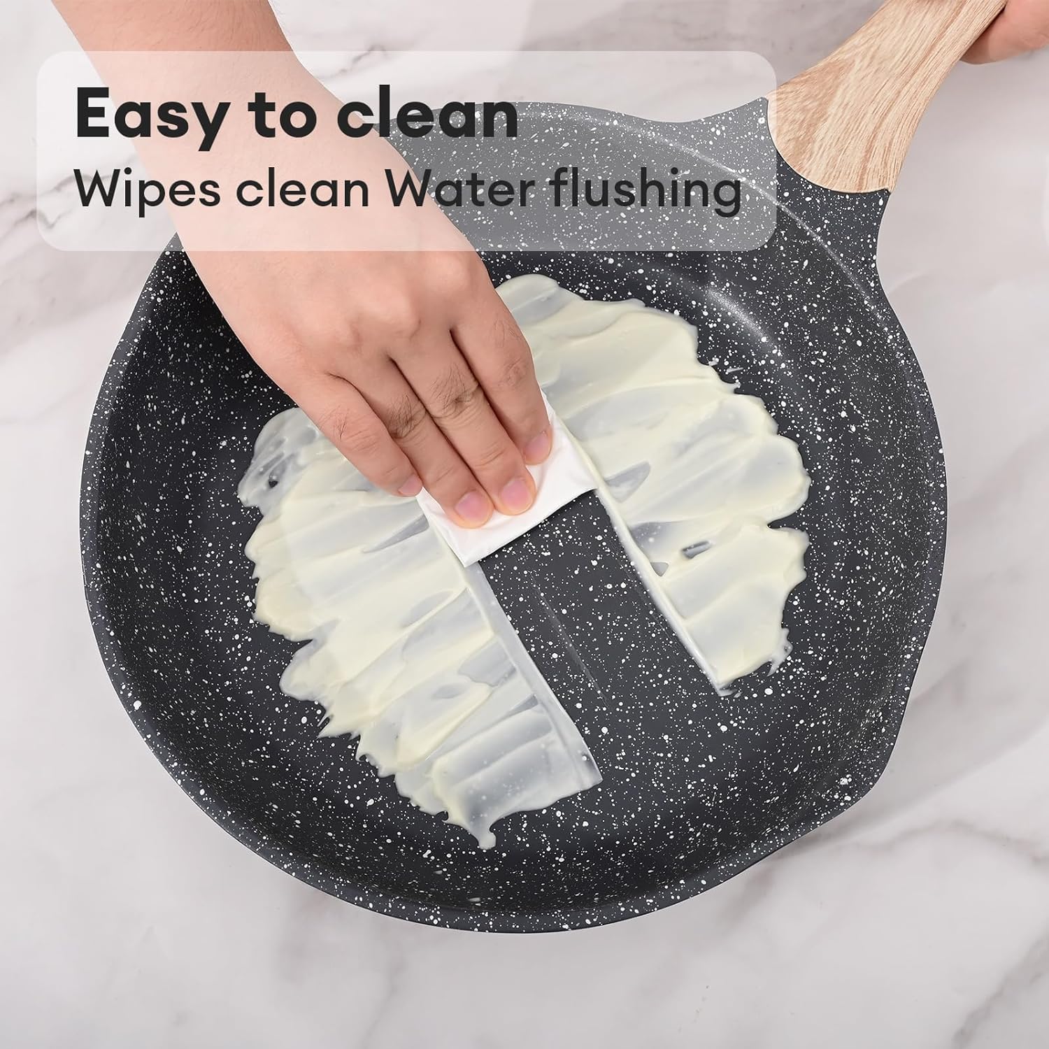 JEETEE Juego de ollas y sartenes de cocina antiadherentes, con revestimiento de granito de inducción, juegos de utensilios de cocina con sartén, cacerola, sartén, sartén, sin PFOA