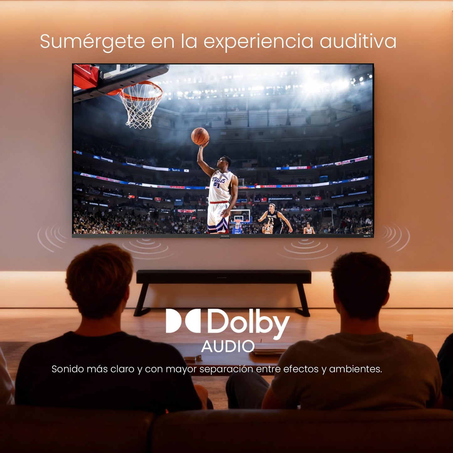 Aiwa Pantalla Smart Tv 65 Pulgadas Qled 4K Uhd Aw65rkq Compatible con Apple Airplay, Homekit, Alexa y Google Home - Roku Tv Integrado con B?squeda por Voz, Hdmi, Wifi y Acceso a Apps de Streaming