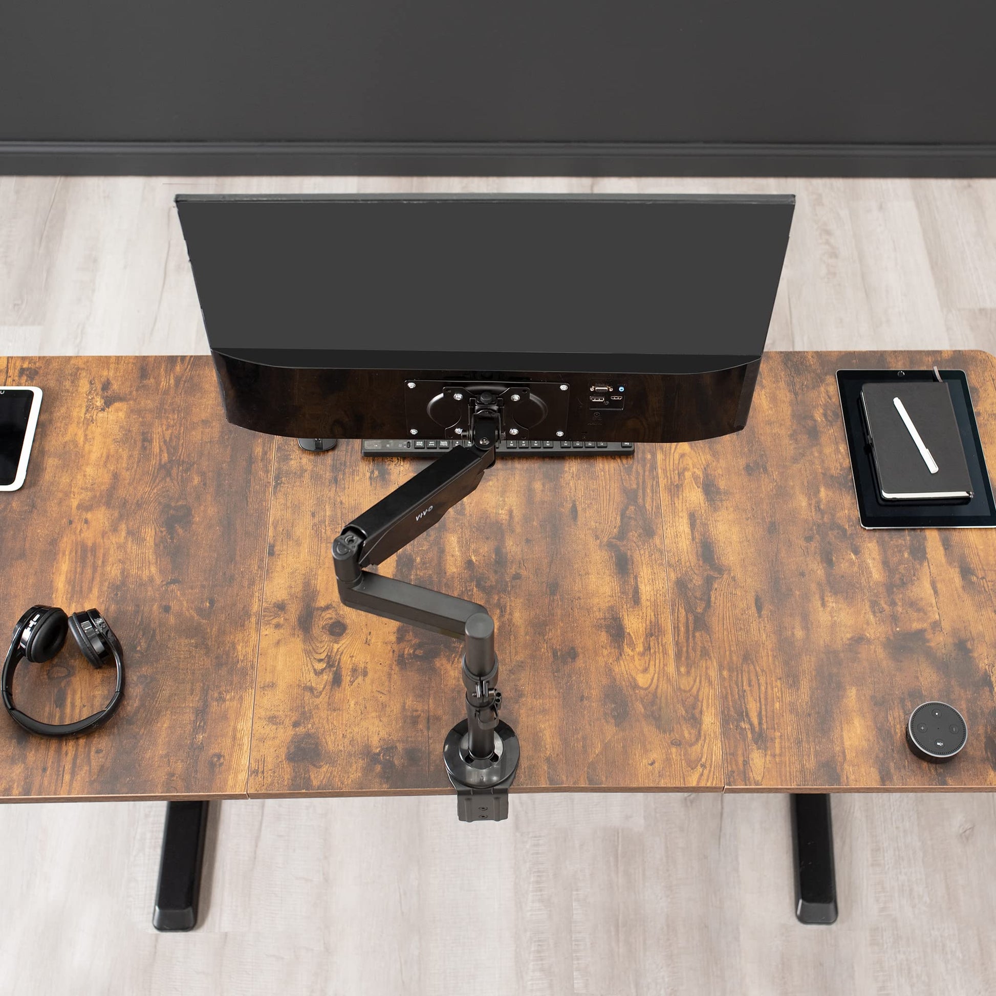 Soporte de Escritorio Articulado VIVO Negro para Pantalla de Monitor UltraWide hasta 35 Pulgadas
