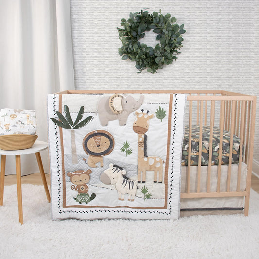 The Peanutshell - Juego de cama de 4 piezas de algodón orgánico para niños y niñas, juego de cama de bebé recién nacido, bebé y niño pequeño, decoración con dos sábanas de cuna, edredón con volantes y
