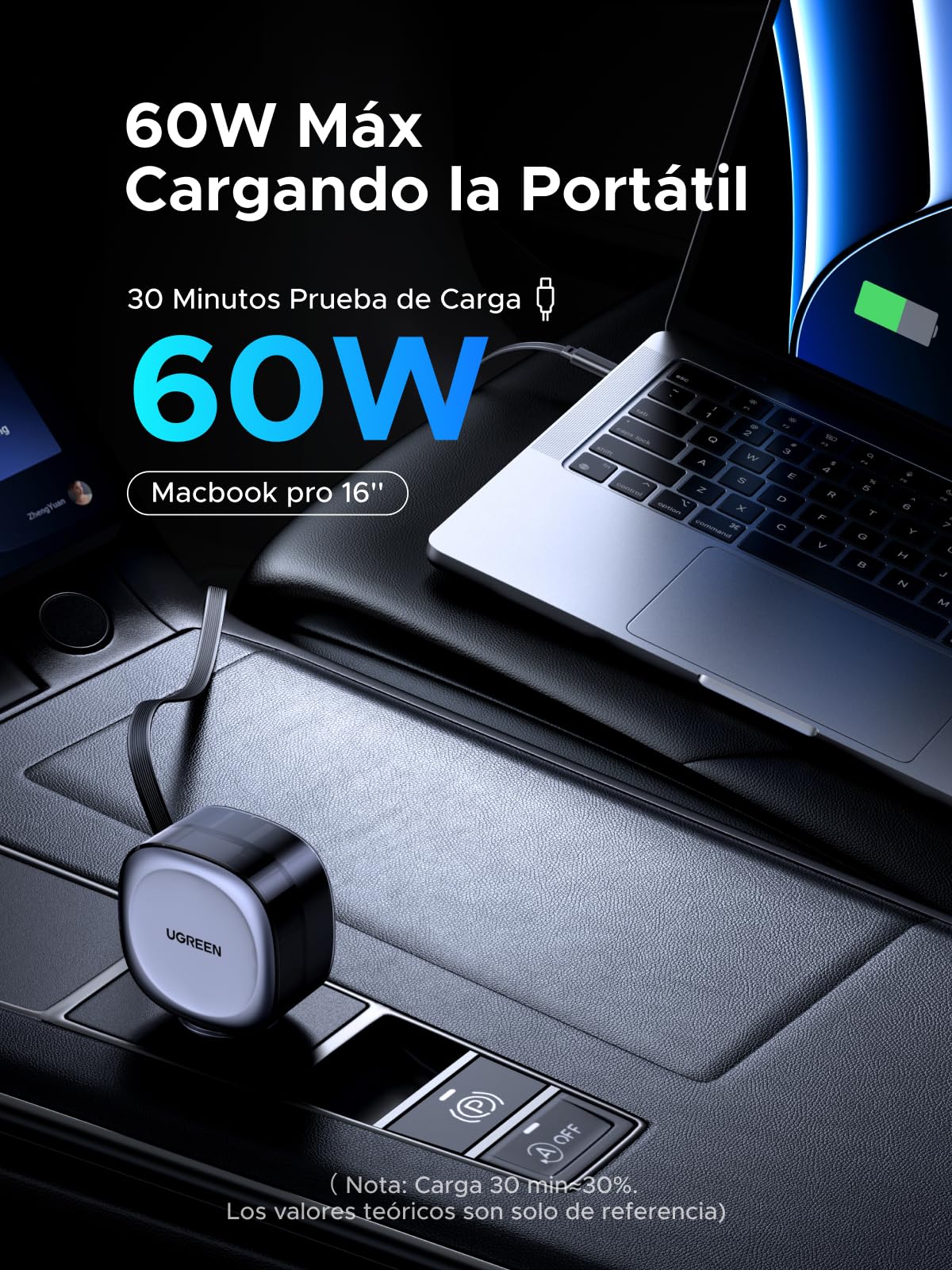 UGREEN 75W Cargador para Auto Retráctil USB C, 3 en 1 Adaptador de Coche con 60W Cable Tipo C Carga Rápida Compatible con iPhone 16 Pro MAX 15 14, Pixel 9 8 7, Galaxy S25 Ultra S24 S23, iPad