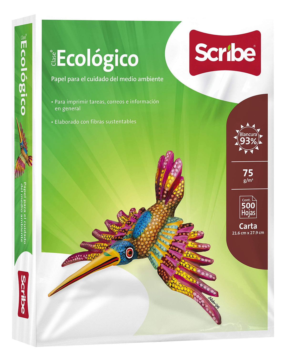 Papel Scribe Verde Bandera 93% de Blancura para el Cuidado del Medio Ambiente