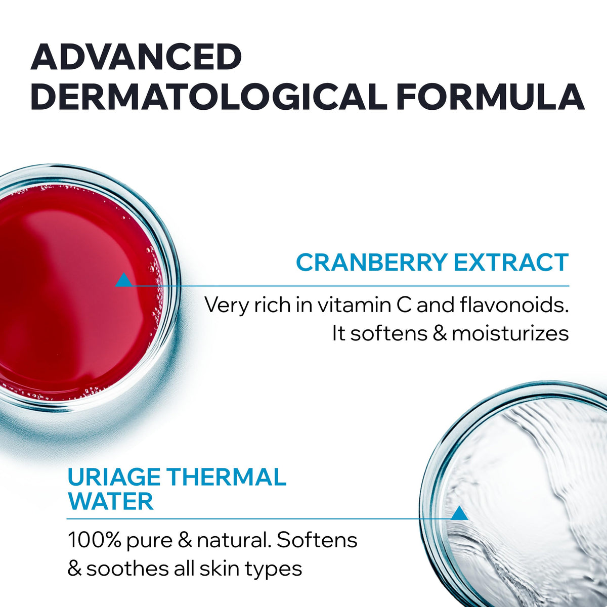 Uriage Agua Micelar termal para piel normal a seca 500ml – desmaquilla, suaviza e hidrata – con extracto de arándanos, agua termal y patente LN MODUL