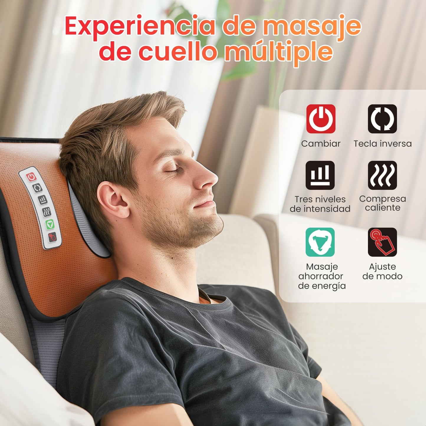 Cojín de Masaje Térmico para Todo el Cuerpo,Alfombrilla de masaje con 10 motores vibratorios,20 Cabezales de Masaje Shiatsu para el Cuello,Adecuado para cuello,espalda,cintura,caderas,piernas
