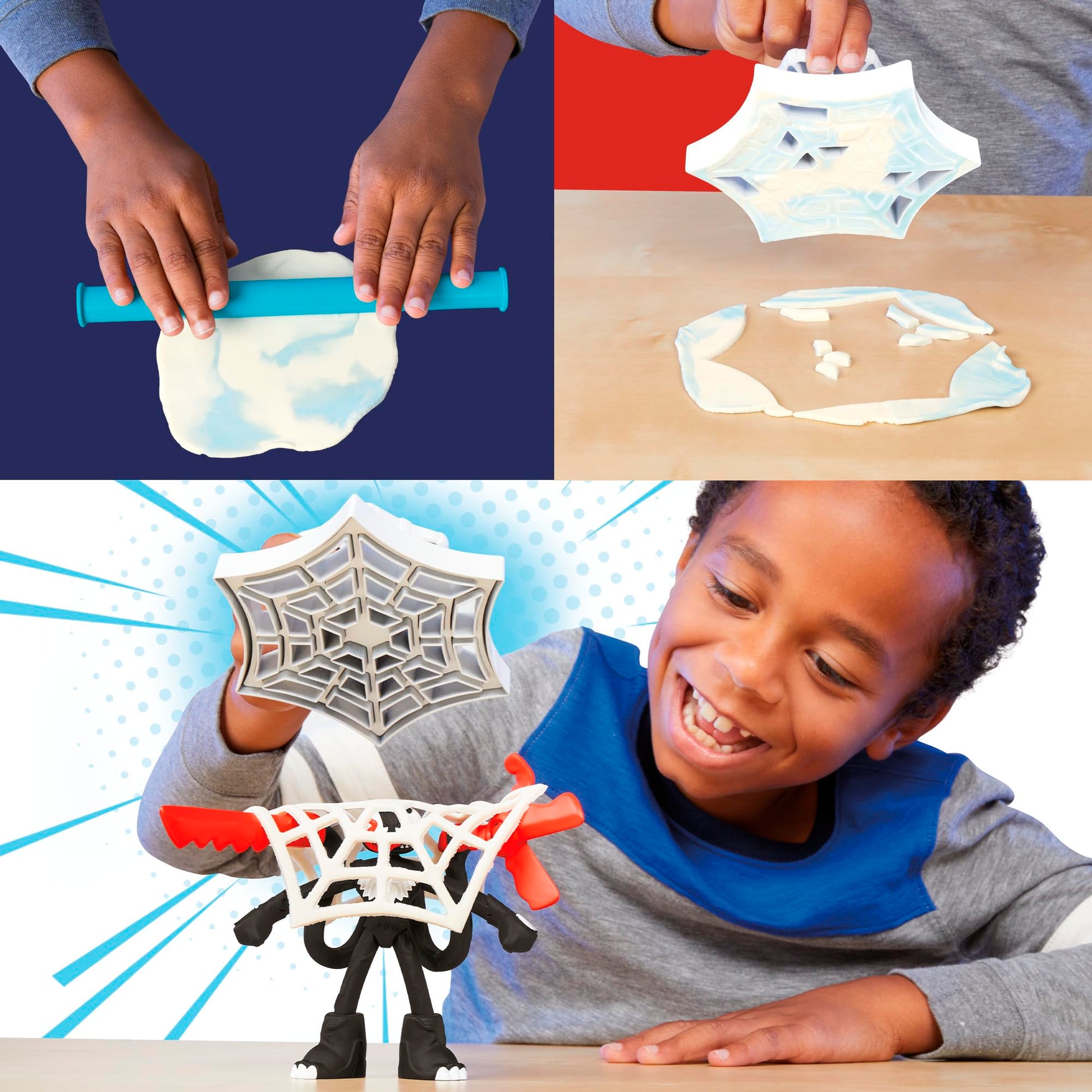 Set de Juego Play Doh Marvel Spider-Man Lanza y Atrapa con Figuras Flexibles y Accesorios para Niños y Niñas