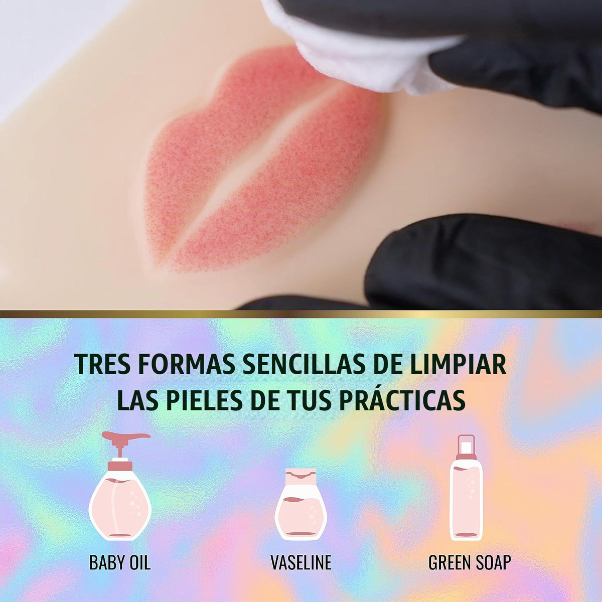 BRAWNA Piel de Práctica 3D Labios 3Pcs Maquillaje Permanente | Silicona Suave Textura Humana, 10 Formas Lip Blush