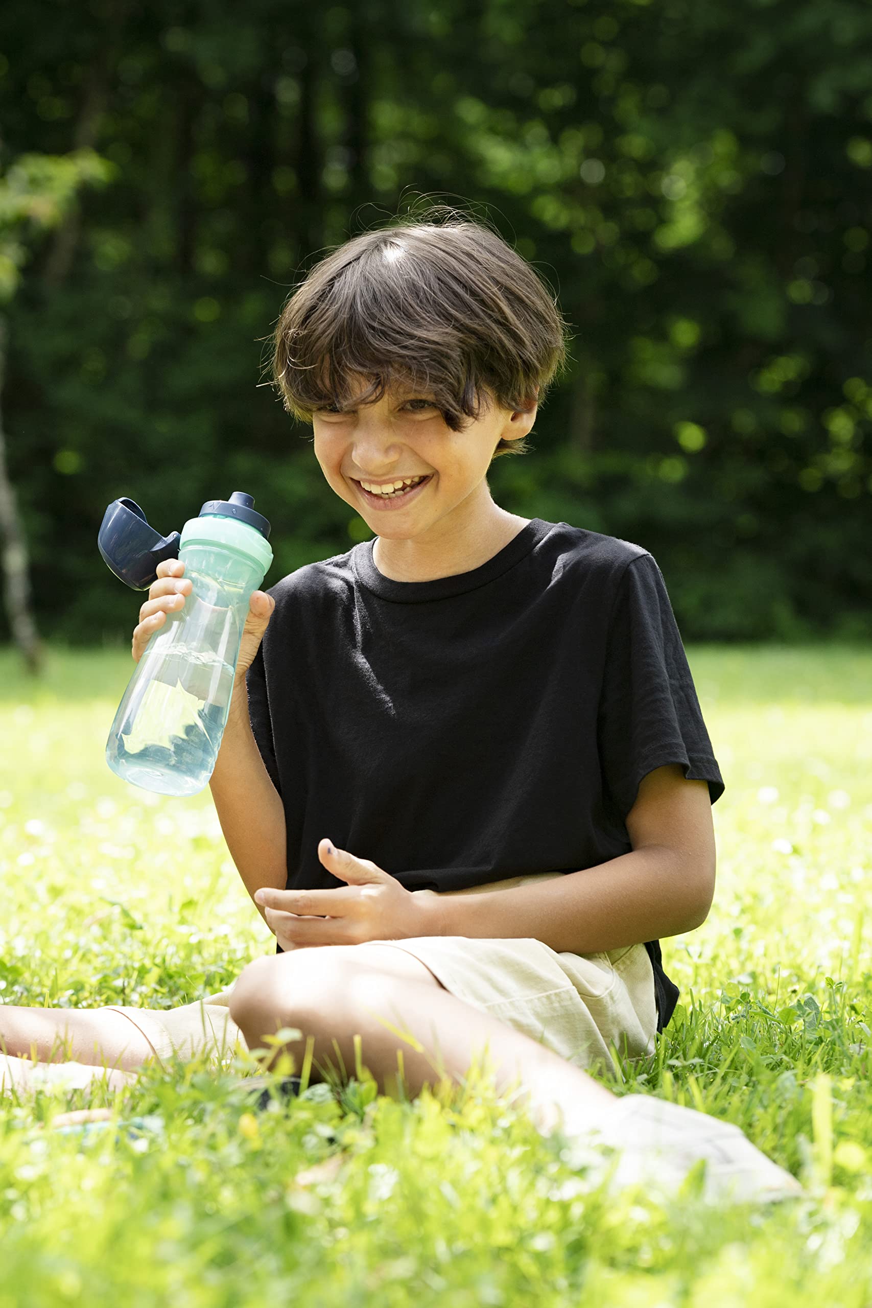 Maped Picnik Origins - Botella de agua infantil con tapa protectora - Sistema antiderrame y a prueba de fugas - Plástico sin BPA - Verde - 580ml