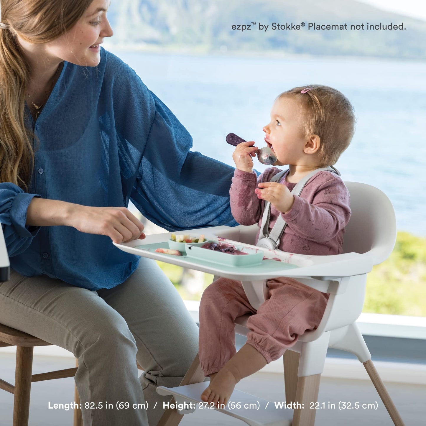 Stokke Silla Alta Clikk White con Bolsa de Viaje, para Bebés de 6 a 36 Meses