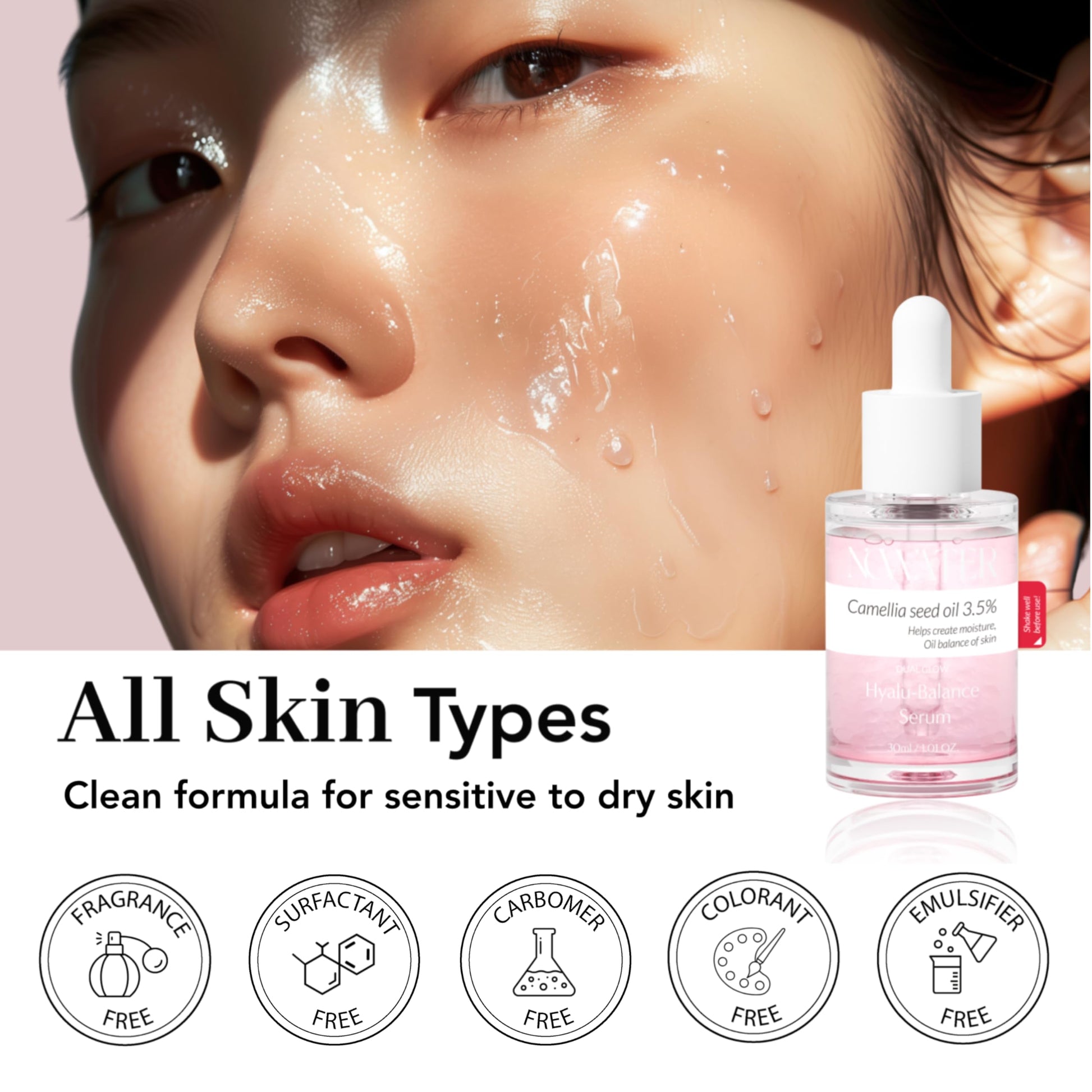 Suero Dual Glow Hyalu balance | Suero con ácido hialurónico | Equilibrio perfecto de humectación y grasa para una piel de cristal | Cuidado de la piel coreano para el rostro (1.01 fl.oz)