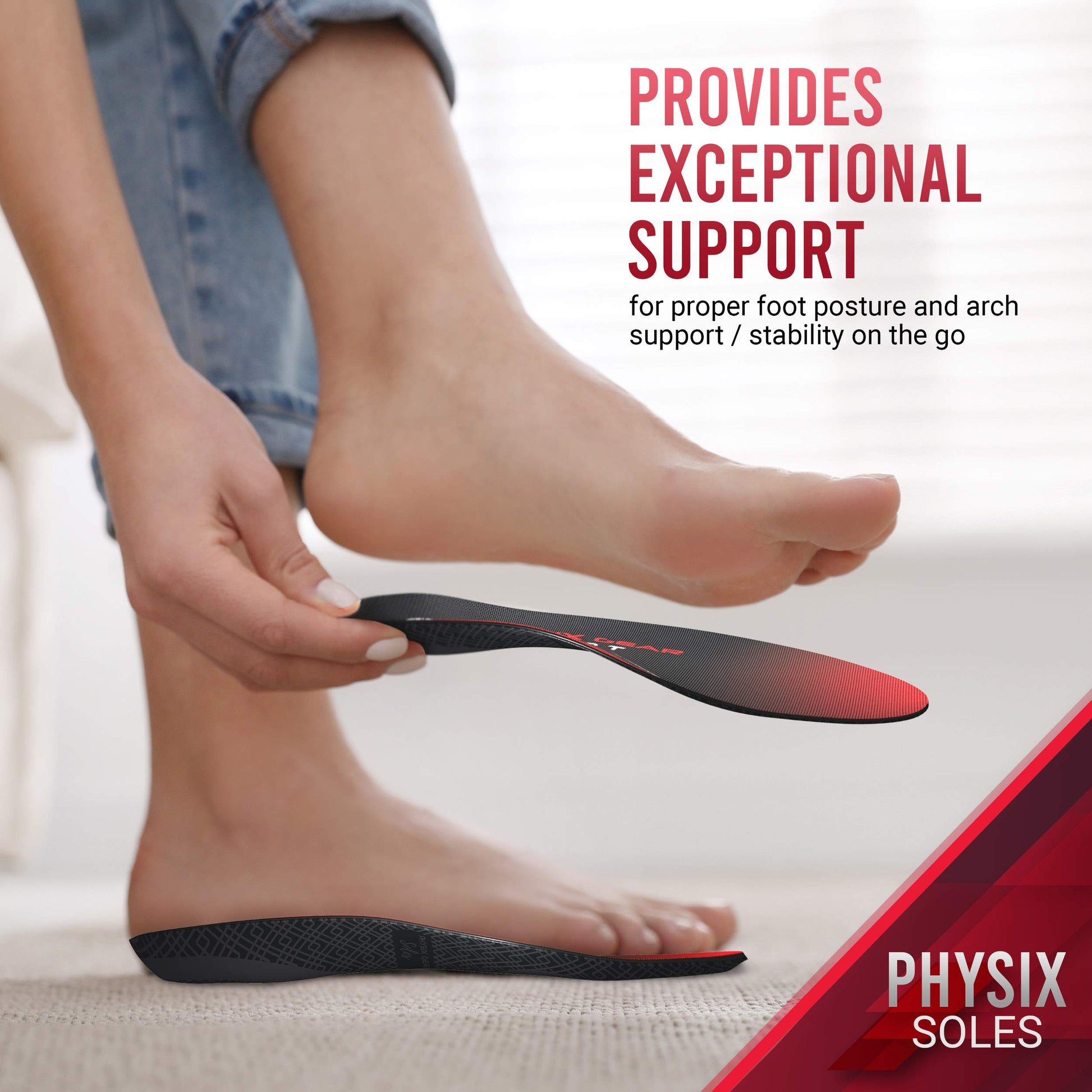 Plantillas Ortopédicas Physix Gear Sport Negras para Fascitis Plantar y Arco Plantar