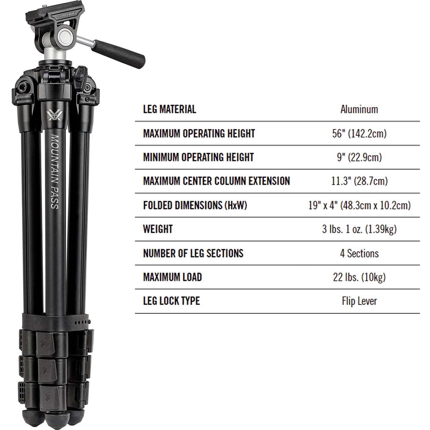 Kit de Trípode Vortex Optics Paso de Montaña