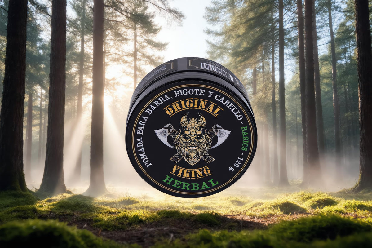 ORIGINAL VIKING Pomada Herbal 2 Pack – Pomada para Cabello Hombre Fijación Media con Aroma Natural Herbal | Modelado Preciso y Duradero | Para Cabello y Barba | Vegano, Sin Parabenos, Origen Natural | 2 x 120g (240g)