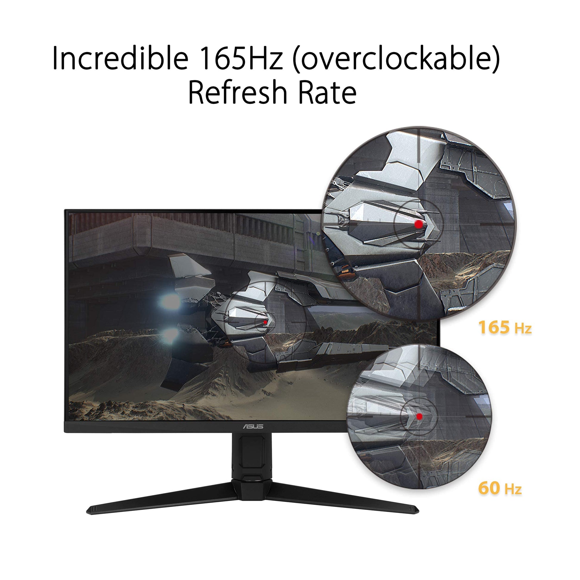 ASUS TUF Gaming 23.8" 1080P Monitor (VG249Q1A) - Full HD, IPS, 165Hz (compatible con 144Hz), 1ms, Extreme Low Motion Borroso, altavoz, FreeSync Premium, Shadow Boost, VESA Mountable, DisplayPort, HDMI