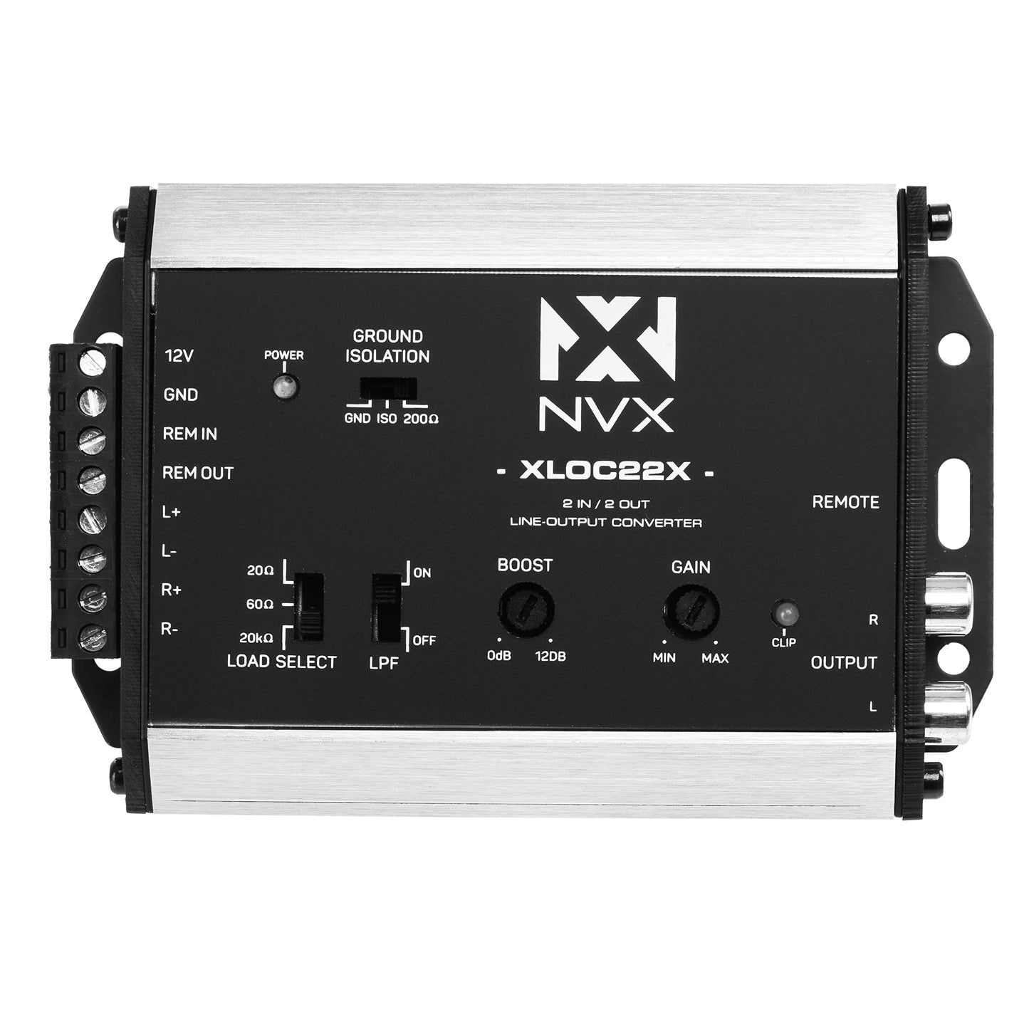 NVX XLOC22X 2 entradas / 2 salidas Convertidor de salida de línea activa de alto voltaje con coincidencia de impedancia y control de nivel remoto