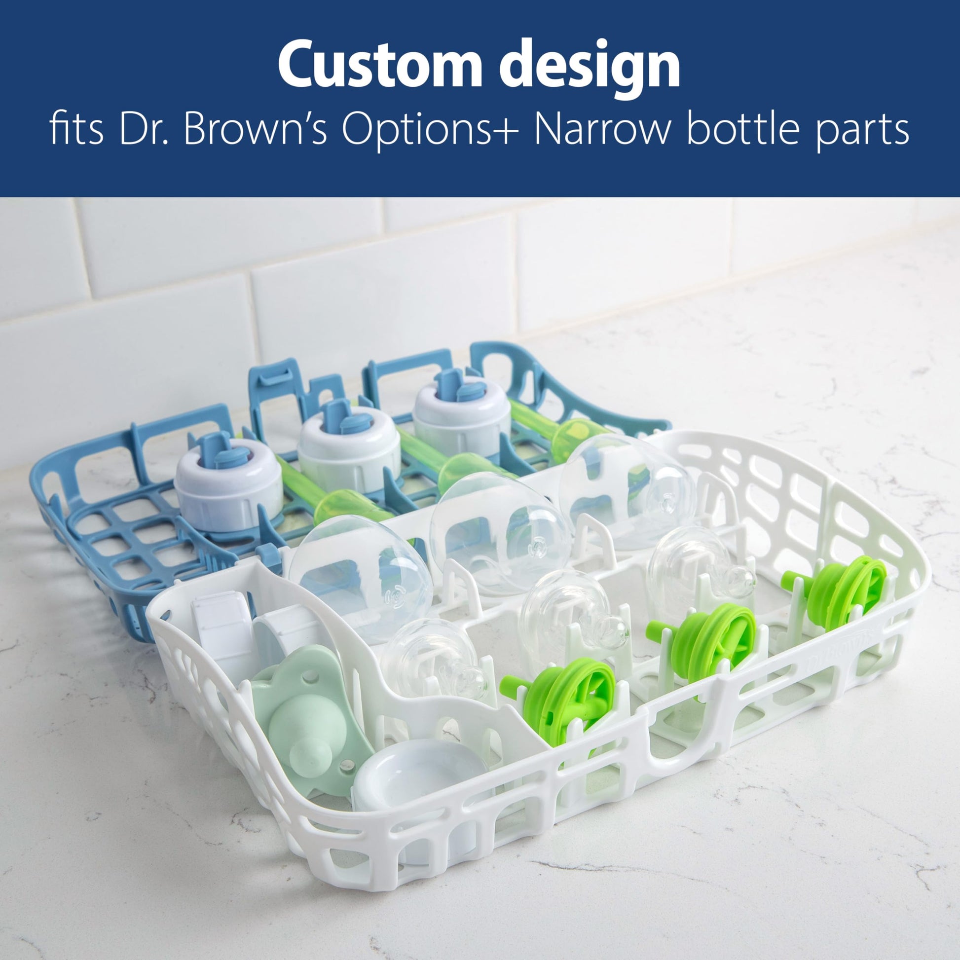 Cesta Dr. Brown's Blanco sin BPA para Biberones y Accesorios para Bebés