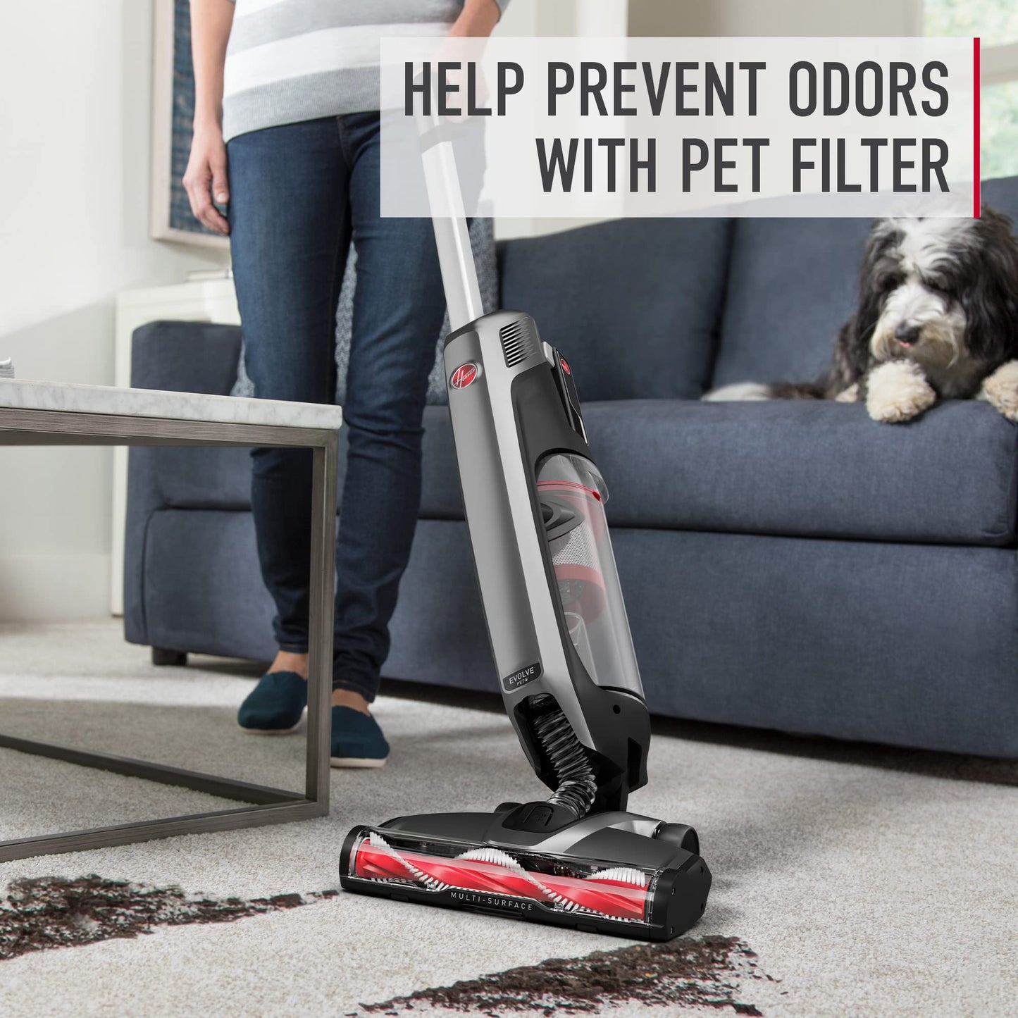 Hoover ONEPWR Evolve - Aspiradora inalámbrica para Mascotas, aspiradora Ligera y Vertical, Ideal para Pelo de Mascotas, Gran Capacidad de Taza de Suciedad, aspiradoras inalámbricas para Uso doméstico