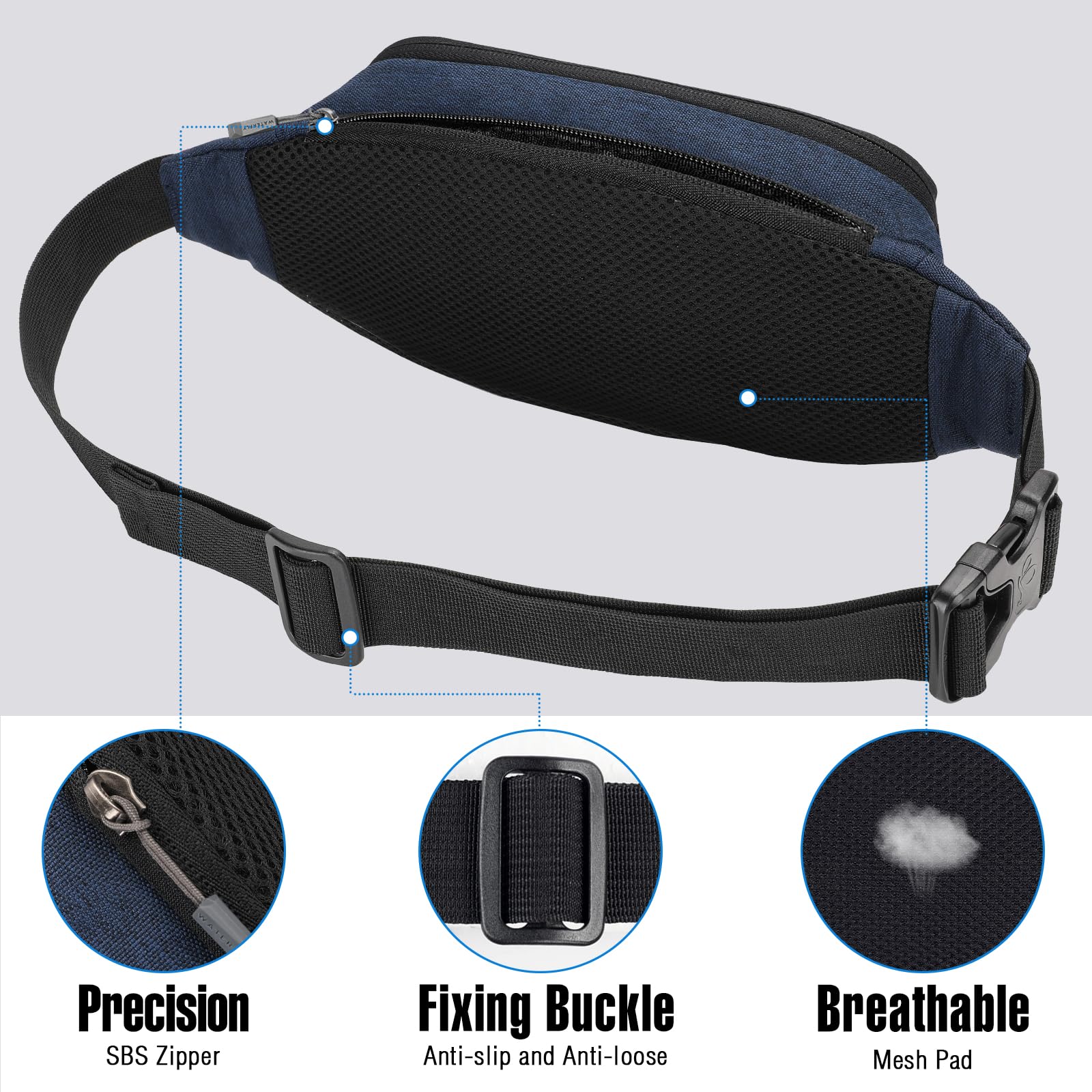 Riñonera WATERFLY Deportiva Pequeña con Cinturón Extra para Hombre y Mujer