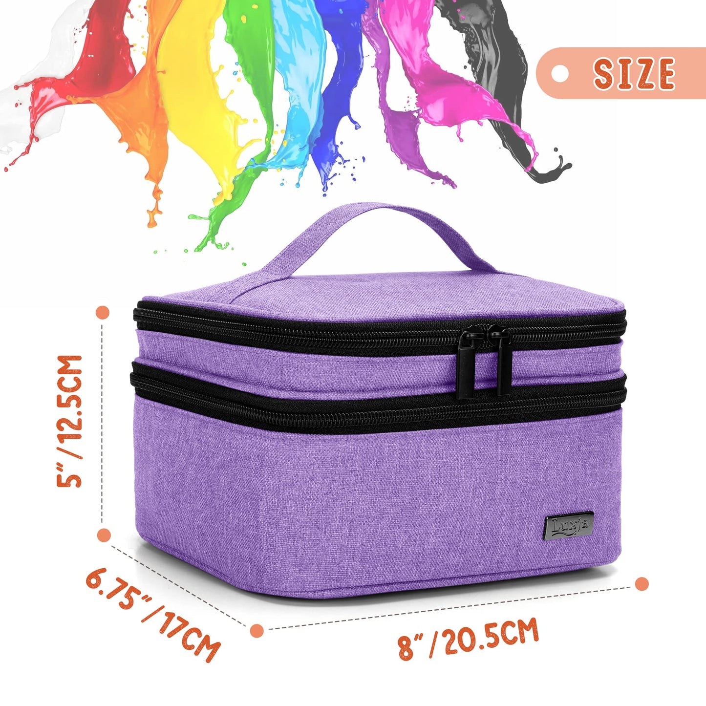 (Version 1: Hold 20 Bottles(15ml), Lavender) - Luxja Nail Polish Carrying Case - Holds 20 Bottles (15ml - 0.5 fl.oz) or 30 Bottles (7ml - 0.27 fl.oz), Portable Organiser Bag for Nail Polish and Manicure Set, Lavender