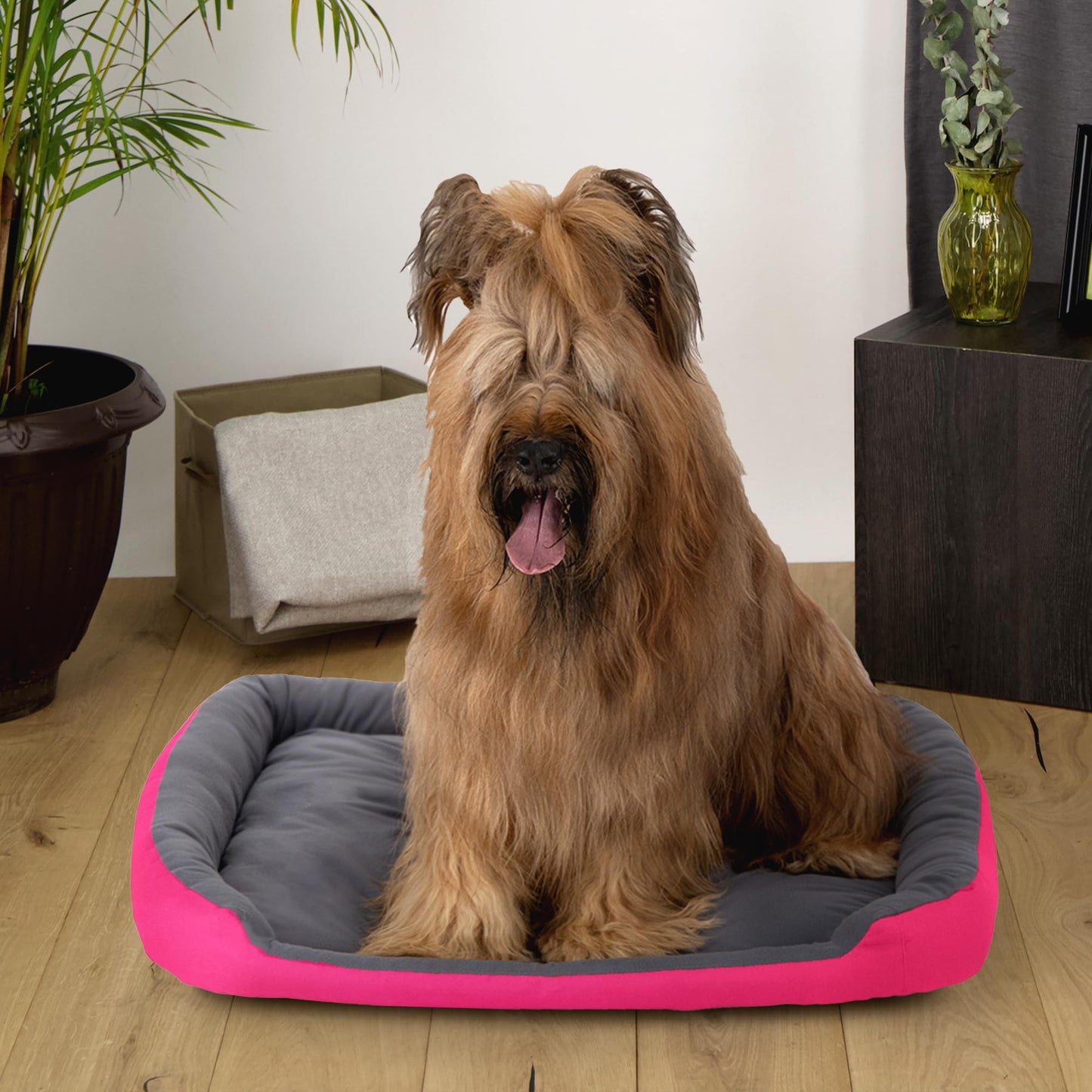 Cama para Perro PETS APPAREL HILLS Fucsia Gris Resistente y Confortable