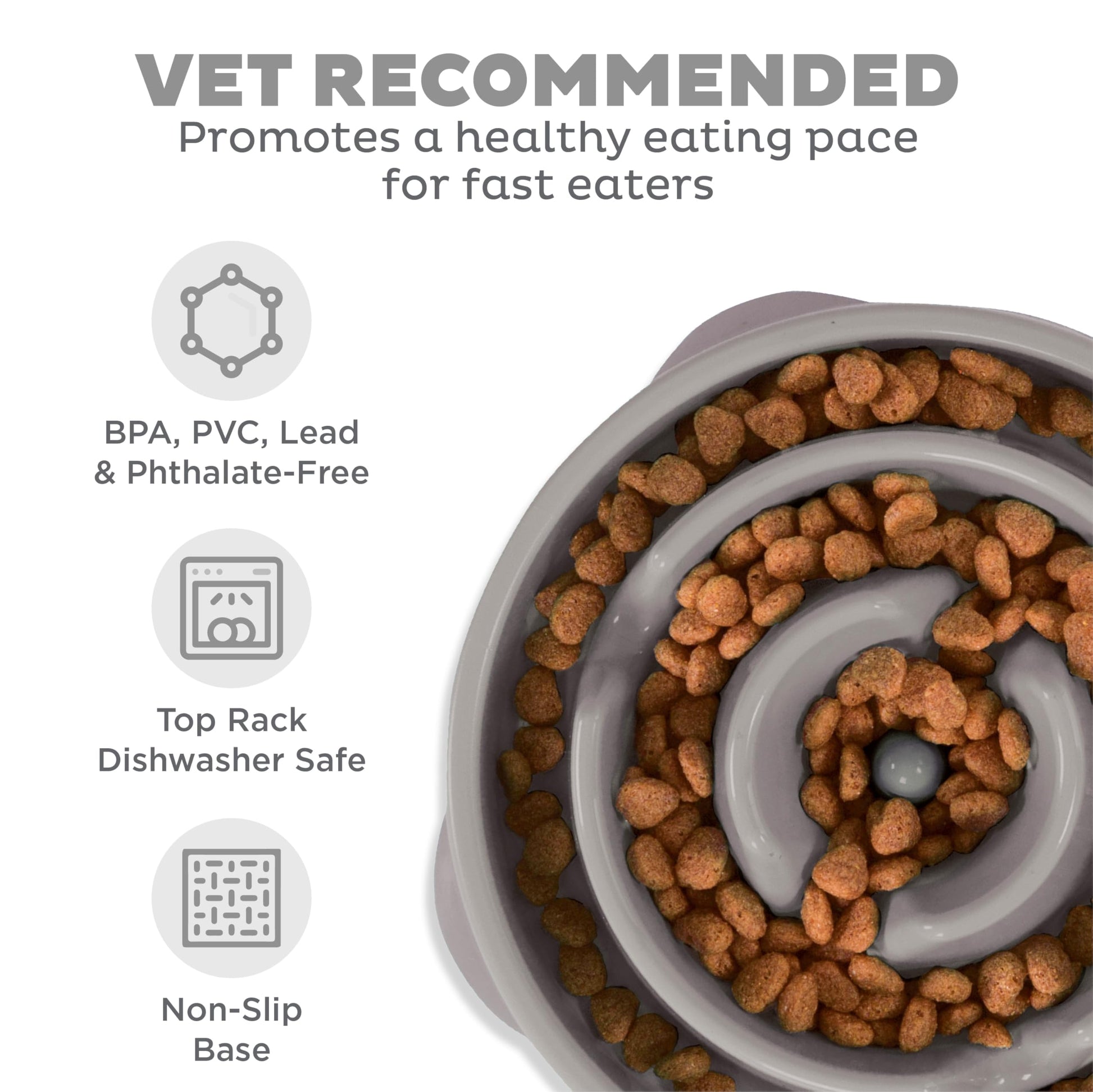 Comedero Outward Hound Mediano Gris Antivoracidad para Perros