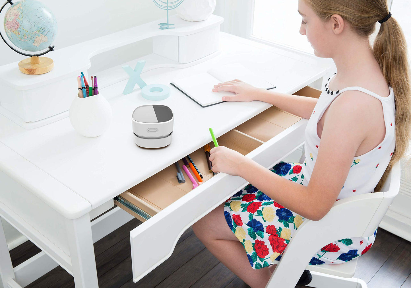 ODISTAR - Aspiradora de computadora, mini barredora de polvo de mesa, ahorro de energía, alta resistencia hasta 90 minutos, diseño giratorio sin cable y 360º para teclado, hogar, escuela, oficina