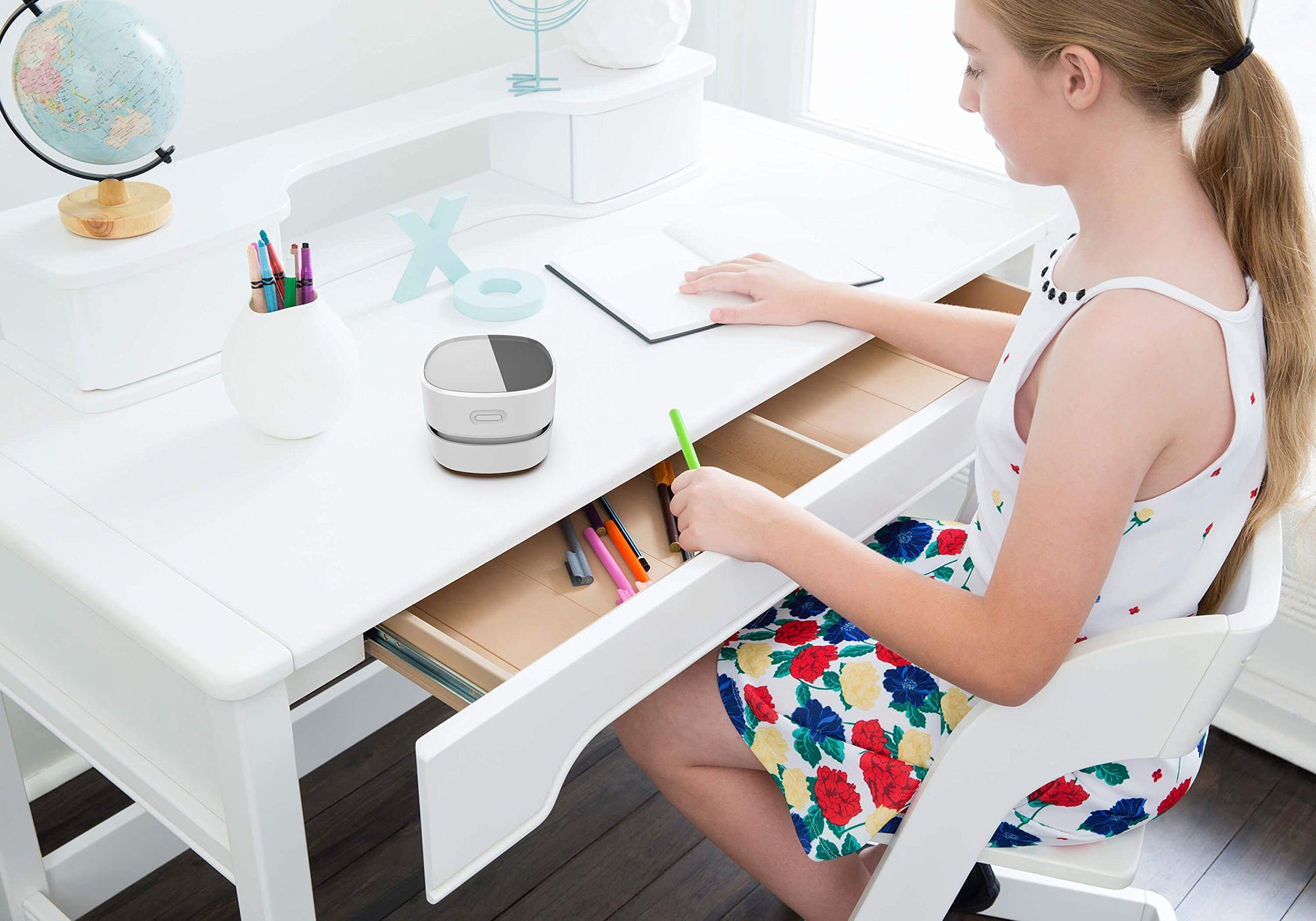 ODISTAR - Aspiradora de computadora, mini barredora de polvo de mesa, ahorro de energía, alta resistencia hasta 90 minutos, diseño giratorio sin cable y 360º para teclado, hogar, escuela, oficina