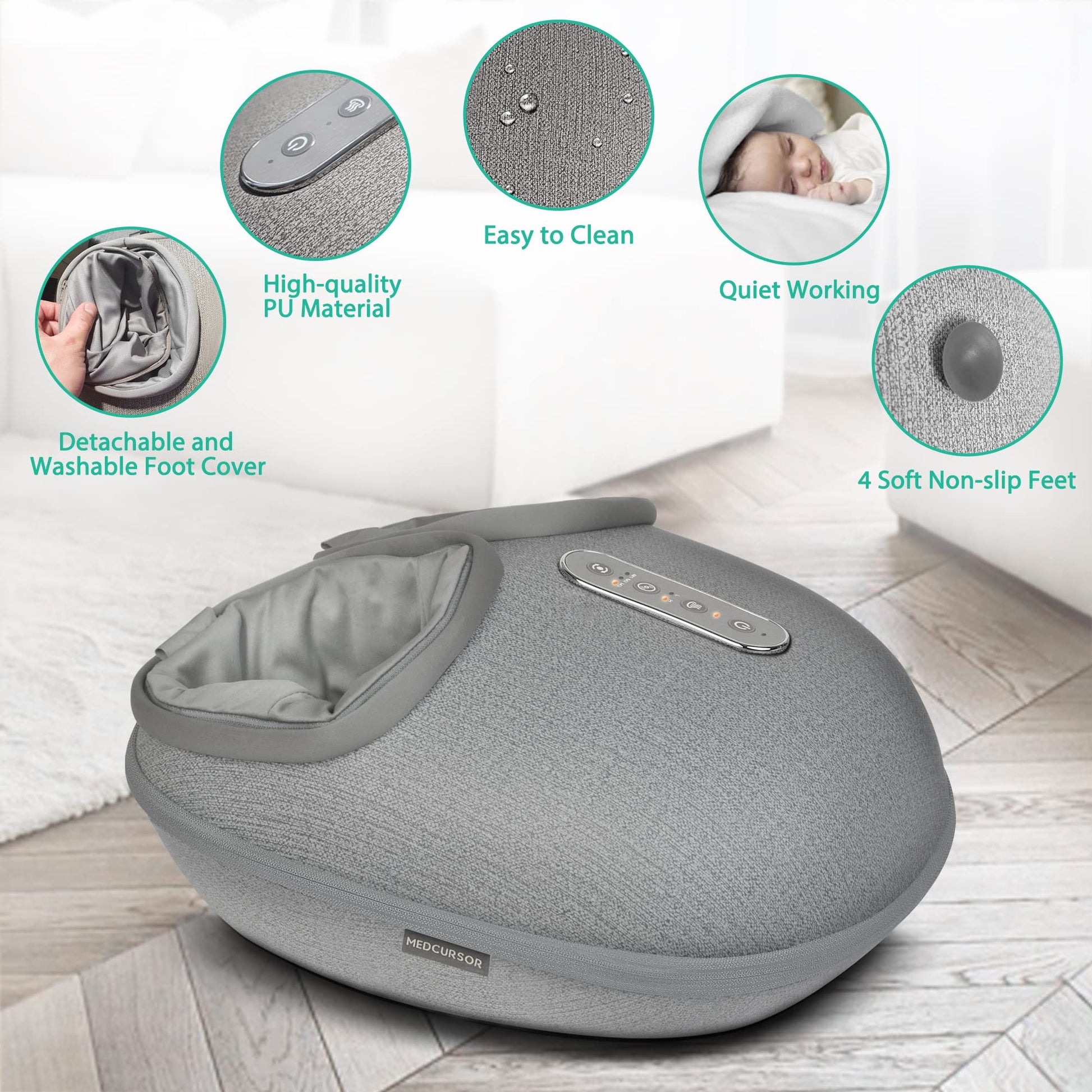 Máquina Masajeadora de Pies con Calor, Masaje Profundo, Alivio para Músculos Cansados y Plantares, Ajustes de Varios Niveles e Intensidad Ajustable para Uso Doméstico u Oficina
