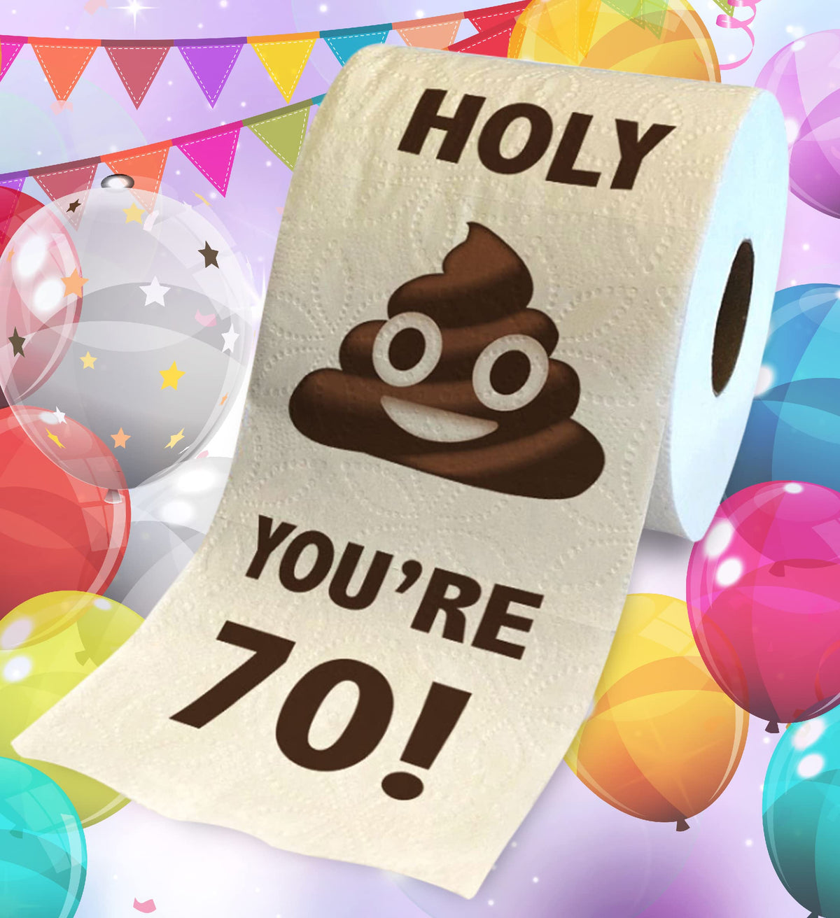 Papel Higiénico Holy Poop Impreso Sorpresa Divertida para Cumpleaños 70
