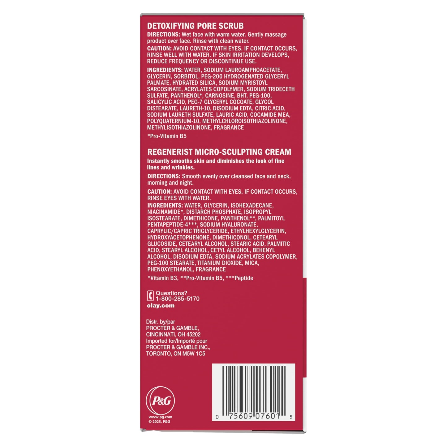 Set de Cuidado de la Piel Olay Regenerist Exfoliante de Poros y Crema Microesculpiante para Mujer