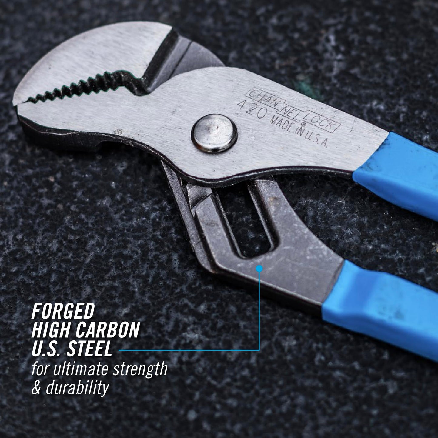 Channellock Juego de 2 alicates de lengüeta y ranura – 9.5 pulgadas, 6.5 pulgadas, alicates de junta de ranura de mandíbula recta | dientes de 90° tratados térmicamente con láser | Forjado de acero de alto carbono | Borde de refuerzo patentado que minimiz