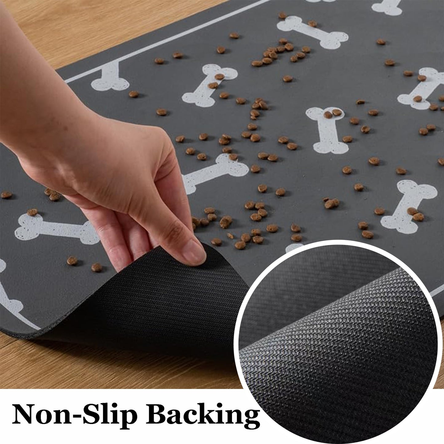 Alfombrilla de Alimentación para Mascotas absorbente de Diatomita Café rectangular para Perros y Gatos