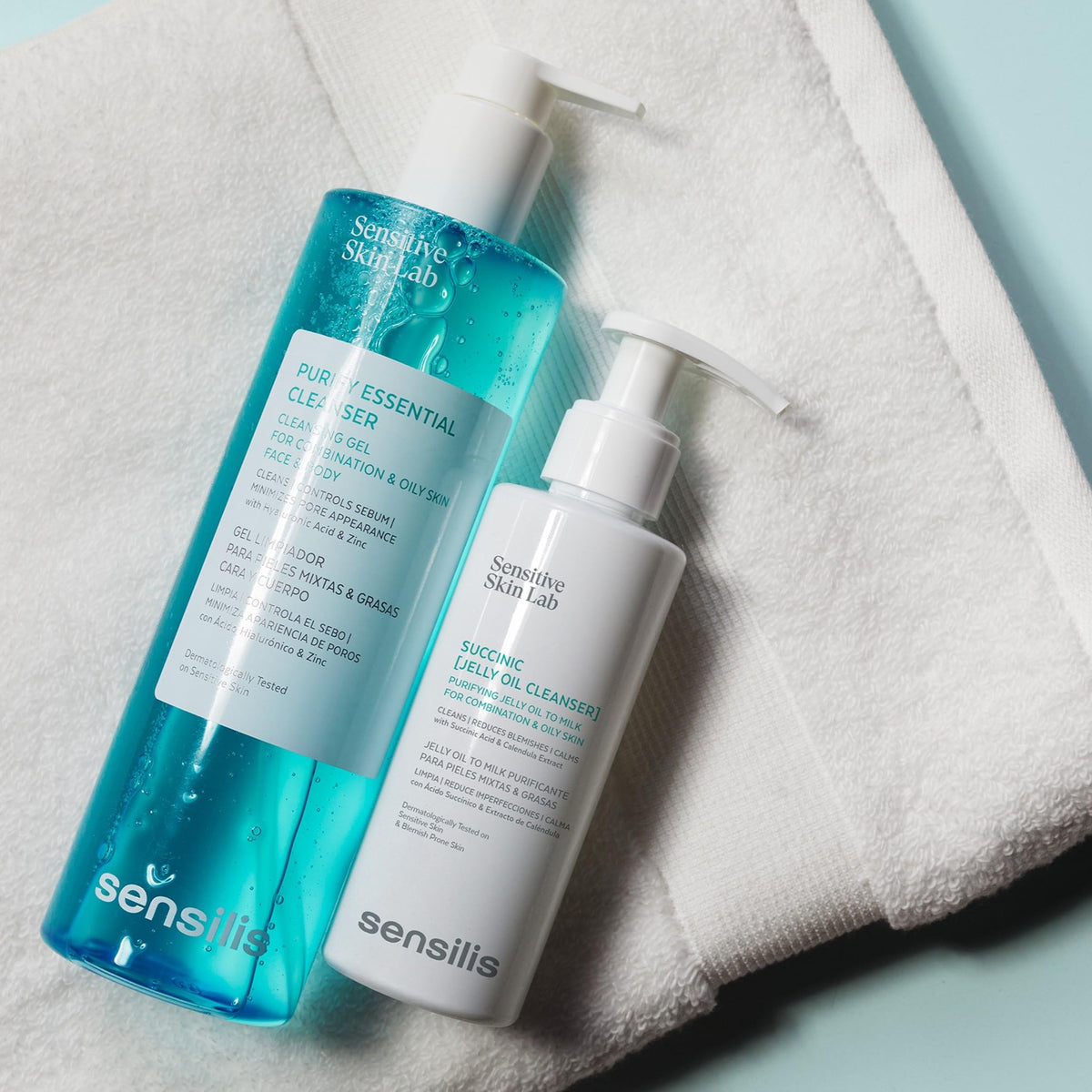 Sensilis Succinic Jelly Oil Cleanser Gel Limpiador Anti-imperfecciones, Seborregulador, Hidratante y Calmante, Con Ácido Succinico, Para Pieles Sensibles 150 Ml