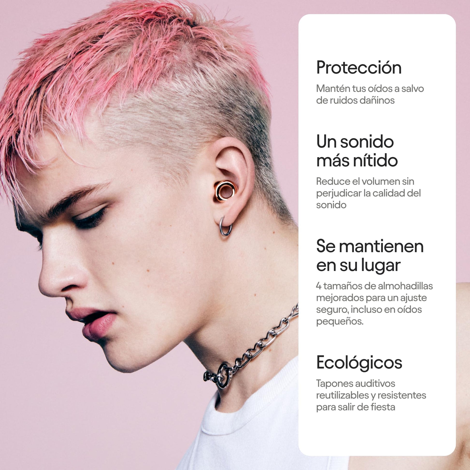 Loop Experience 2 Tapones auditivos – Protección auditiva certificada para conciertos y festivales, eventos en vivo, deportes, DJ y vida nocturna – Tapones auditivos con reducción de ruido de 17 dB