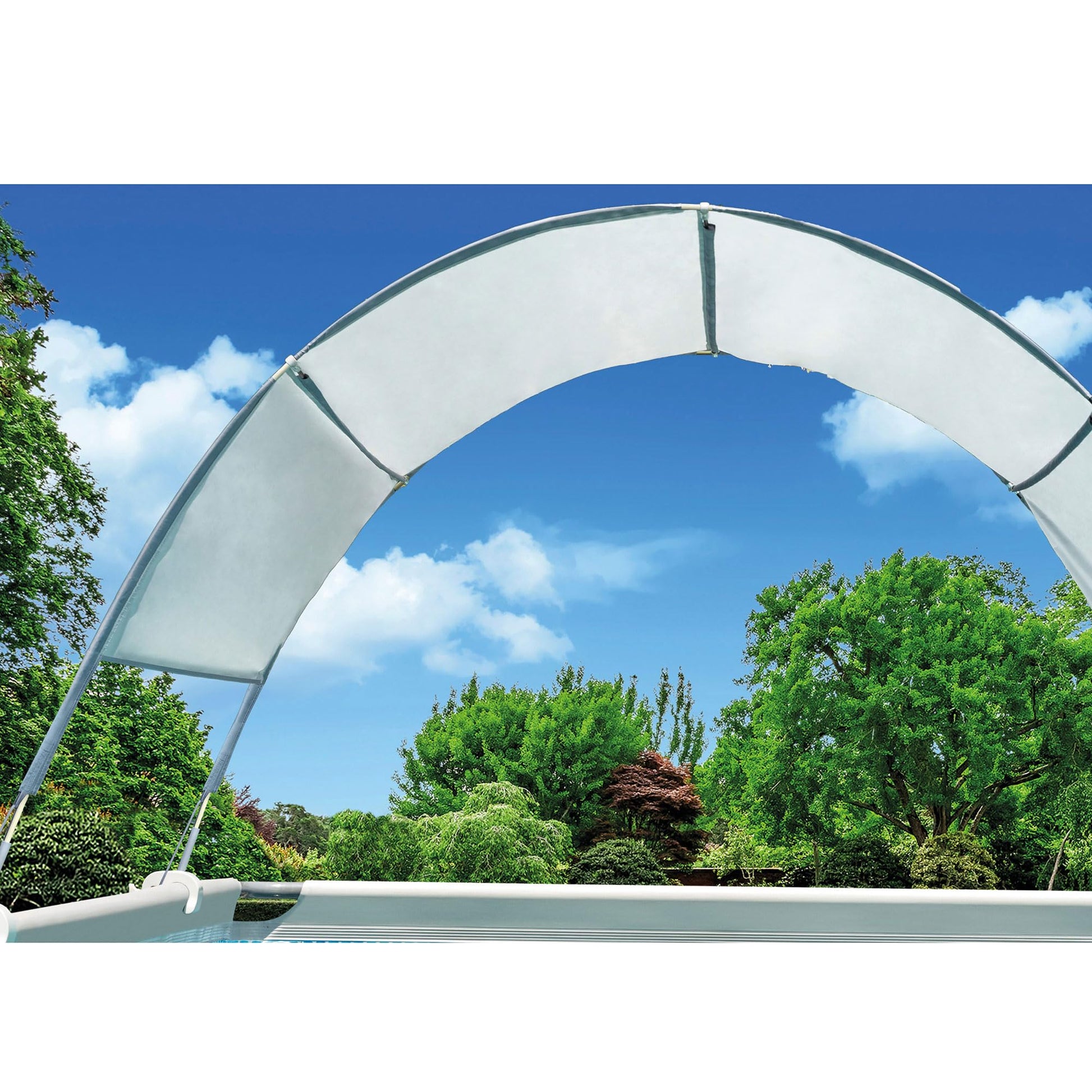 Intex 28054E - Funda protectora UPF 50 Plus fácil de instalar, impermeable, para piscinas rectangulares de 9 pies o más pequeñas, color gris