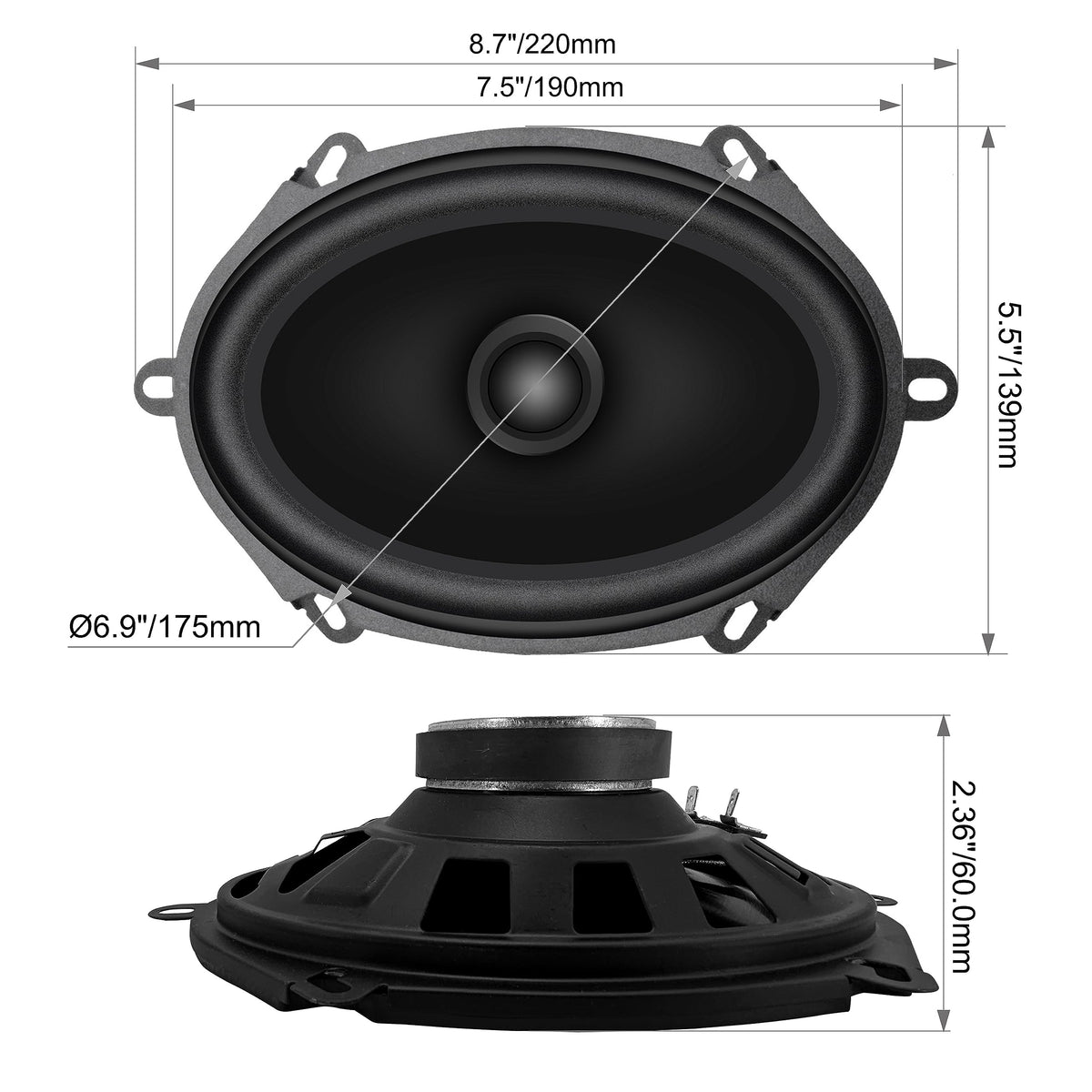 Altavoz Doble Cono SONDPEX Negro CS17507