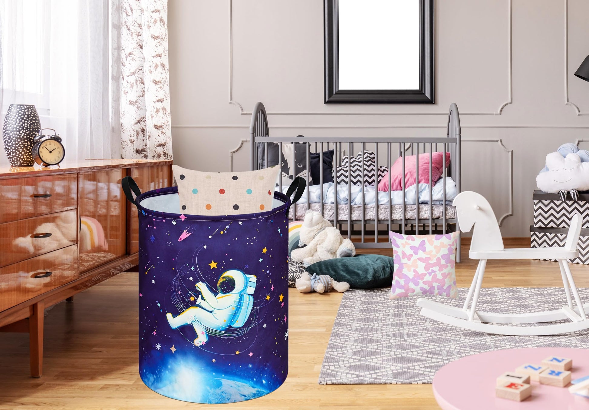 ACMUUNI Cesta de ropa con asas para niños, niñas, sala de juguetes, dormitorio, guardería, hogar, cesta de regalo