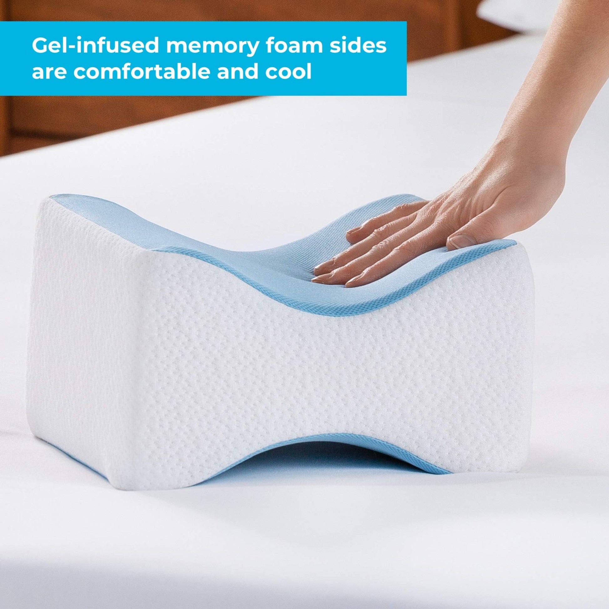 Linenspa - Almohada Ortopédica para Rodillas y Piernas de Memory Foam - Alivia Dolores y Mejora el Descanso