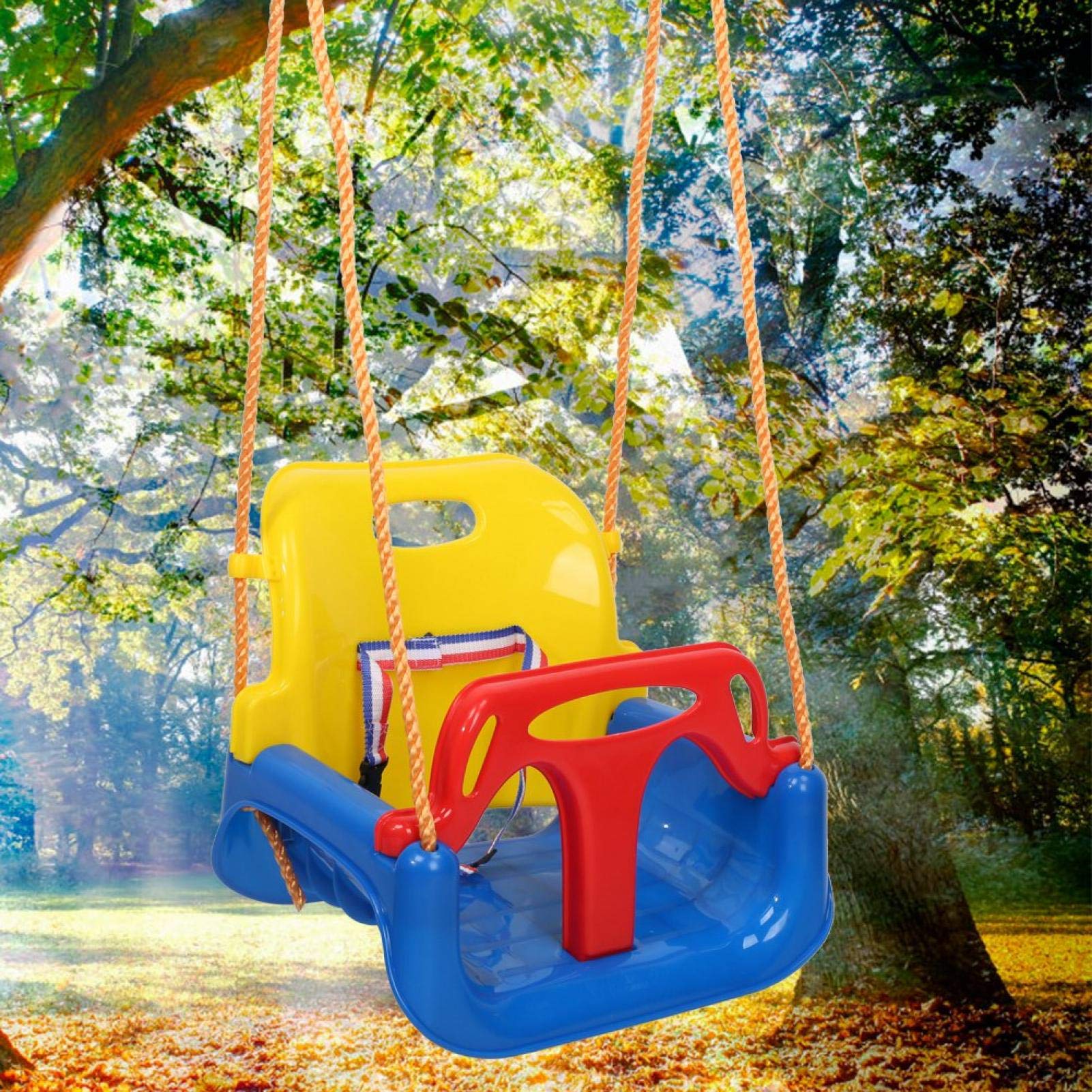 Columpio Okuyonic Azul con Respaldo Alto para Niños y Bebés