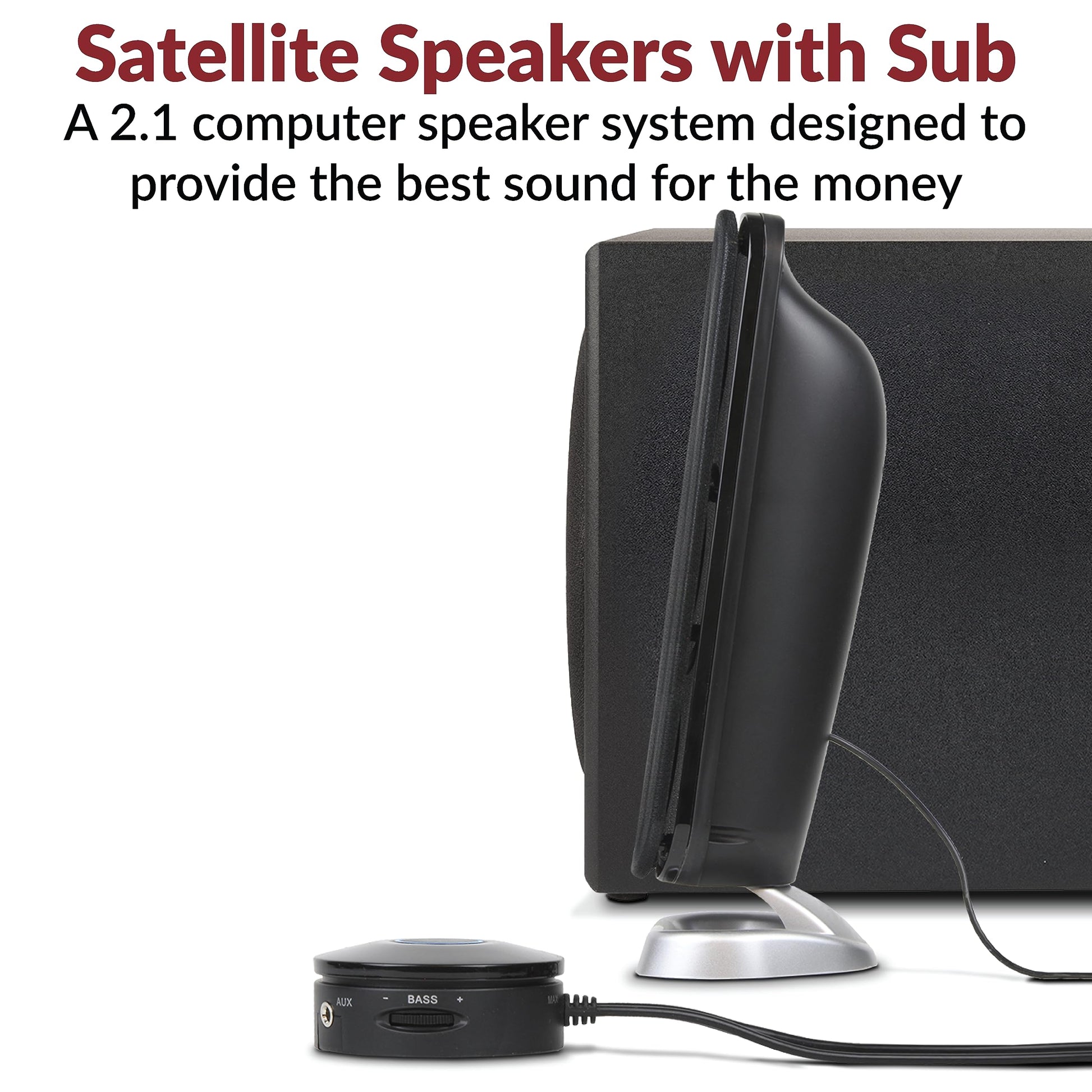 Cyber Acoustics CA-3908 3 Piece Flat Panel Design Subwoofer and Satellite Speaker System (CA-3908)