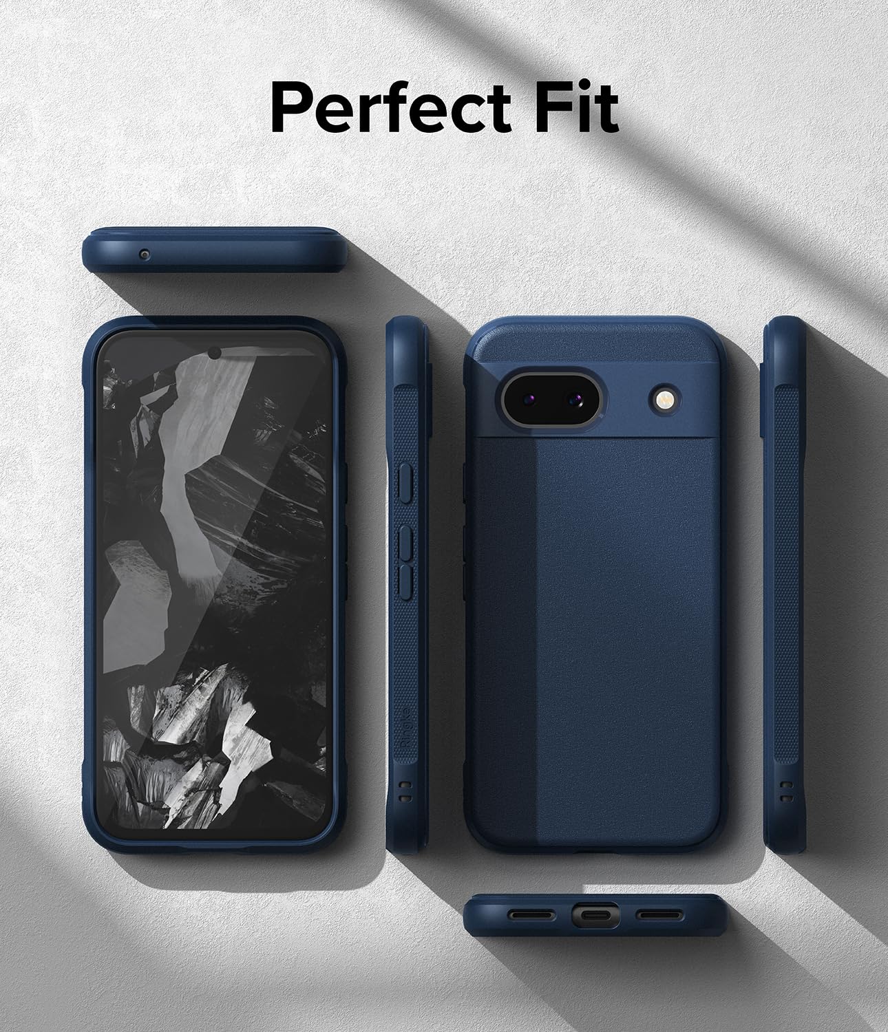 Funda Ringke Onyx Navy Anti Huella Dactilar Antideslizante TPU para Google Pixel 8a