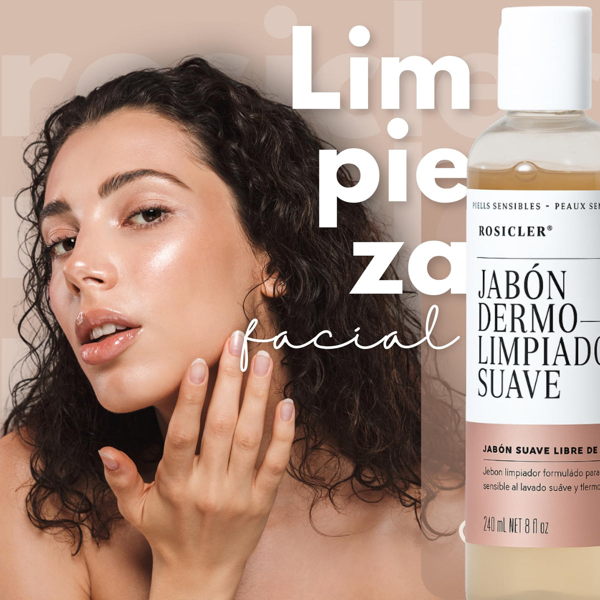 ROSICLER | Jabón Dermolimpiador Suave 120ml | Piel Sensible | Extracto De Avena Y Miel | Ideal Para Limpiar | Hidratar | Eliminar Impurezas | Sin Resecar La Piel