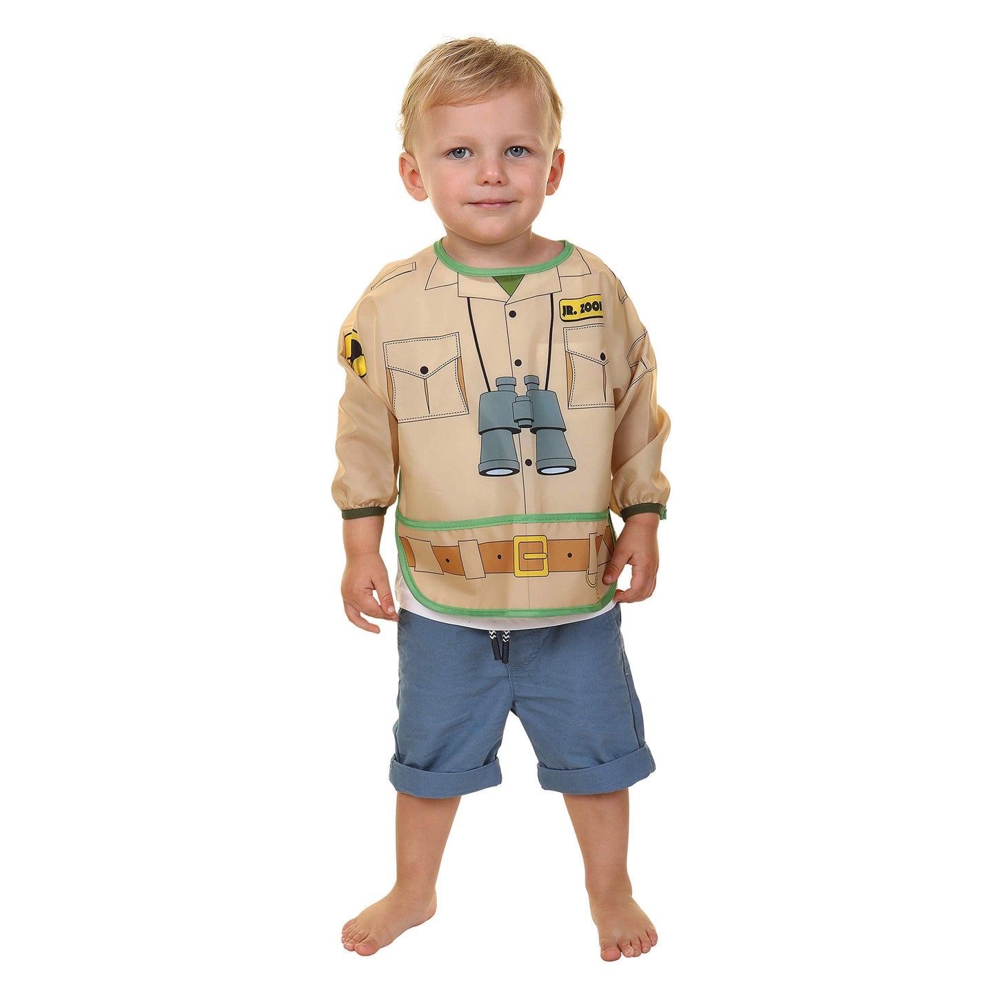 Dreambaby Baberos de personajes: Doctor y Cuidador de Zoológico, 2 piezas, Manga larga, Plástico impermeable fácil de limpiar, con bolsillo, ideal para comer o pintar, niños de 1 a 4 años