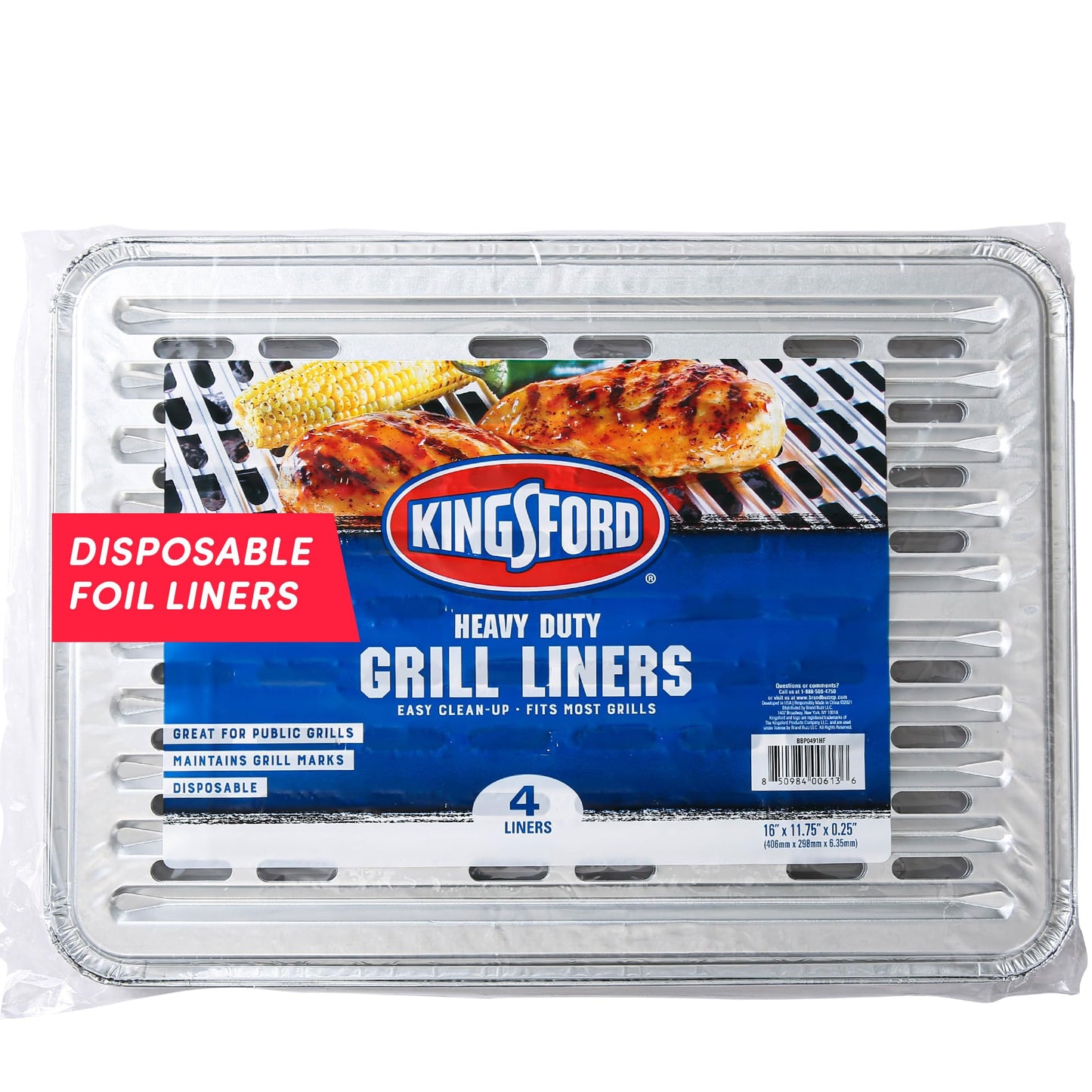 Revestimientos Desechables Kingsford Alta Resistencia de Aluminio Duraderos para Parrilla