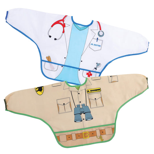 Baberos Dreambaby Doctor y Cuidador Manga Larga Plástico Impermeable con Bolsillo para Niños