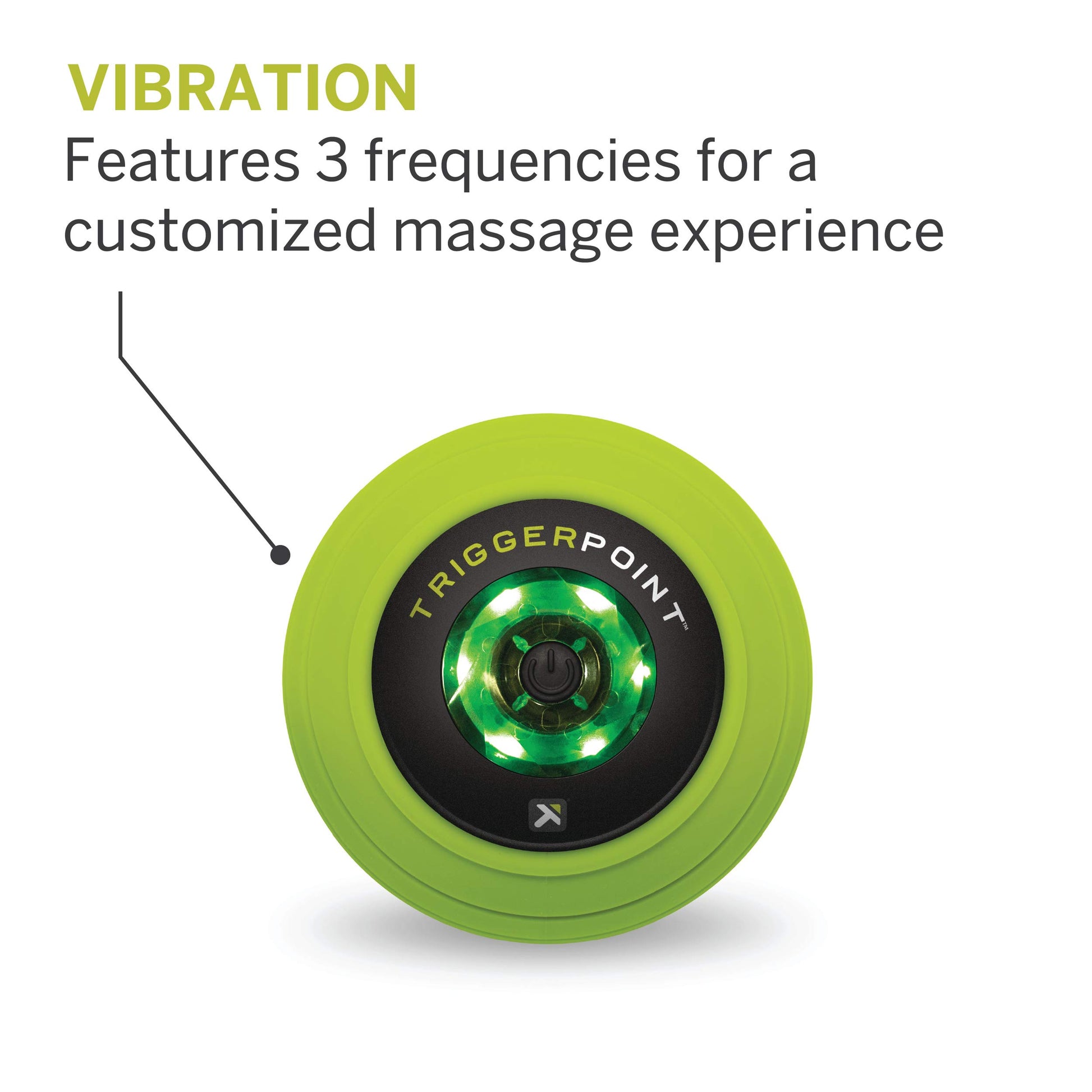 Pelota de Masaje Vibratoria TriggerPoint Verde Silicona de 3 Velocidades