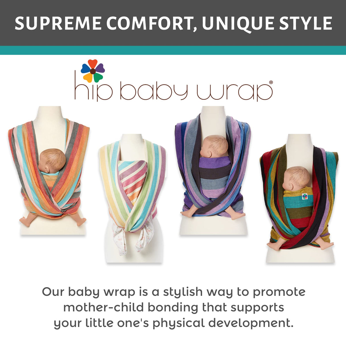 Portabebés tela para bebés y niños pequeños, perfecto para baby shower, honda, uso y cubierta de lactancia (medianoche)