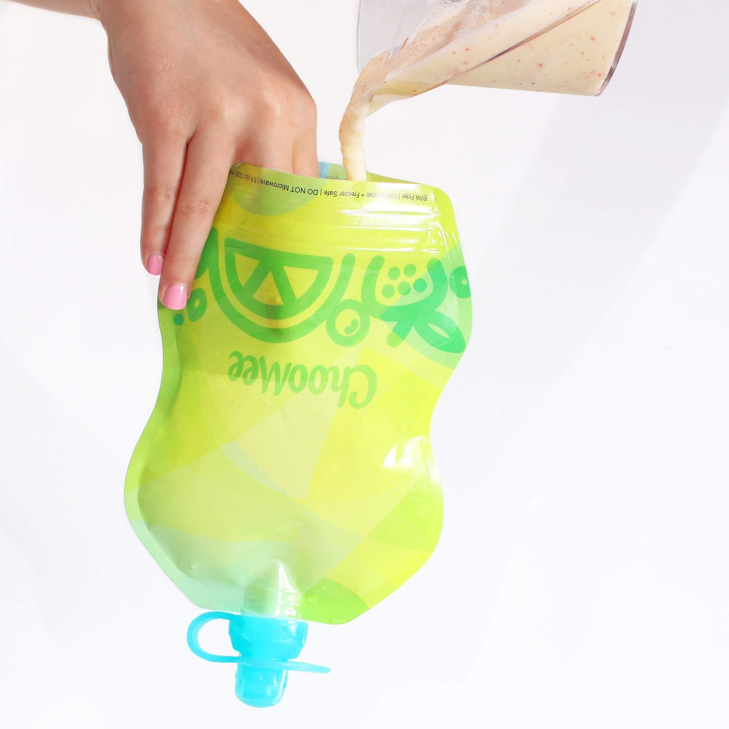 ChooMee Smoothie Project por Weelicious + SnakPack Bolsas reutilizables para alimentos - ¡Nuevo! TropiColor Design, ideal para purés, mezclas de batidos y alimentos para bebés